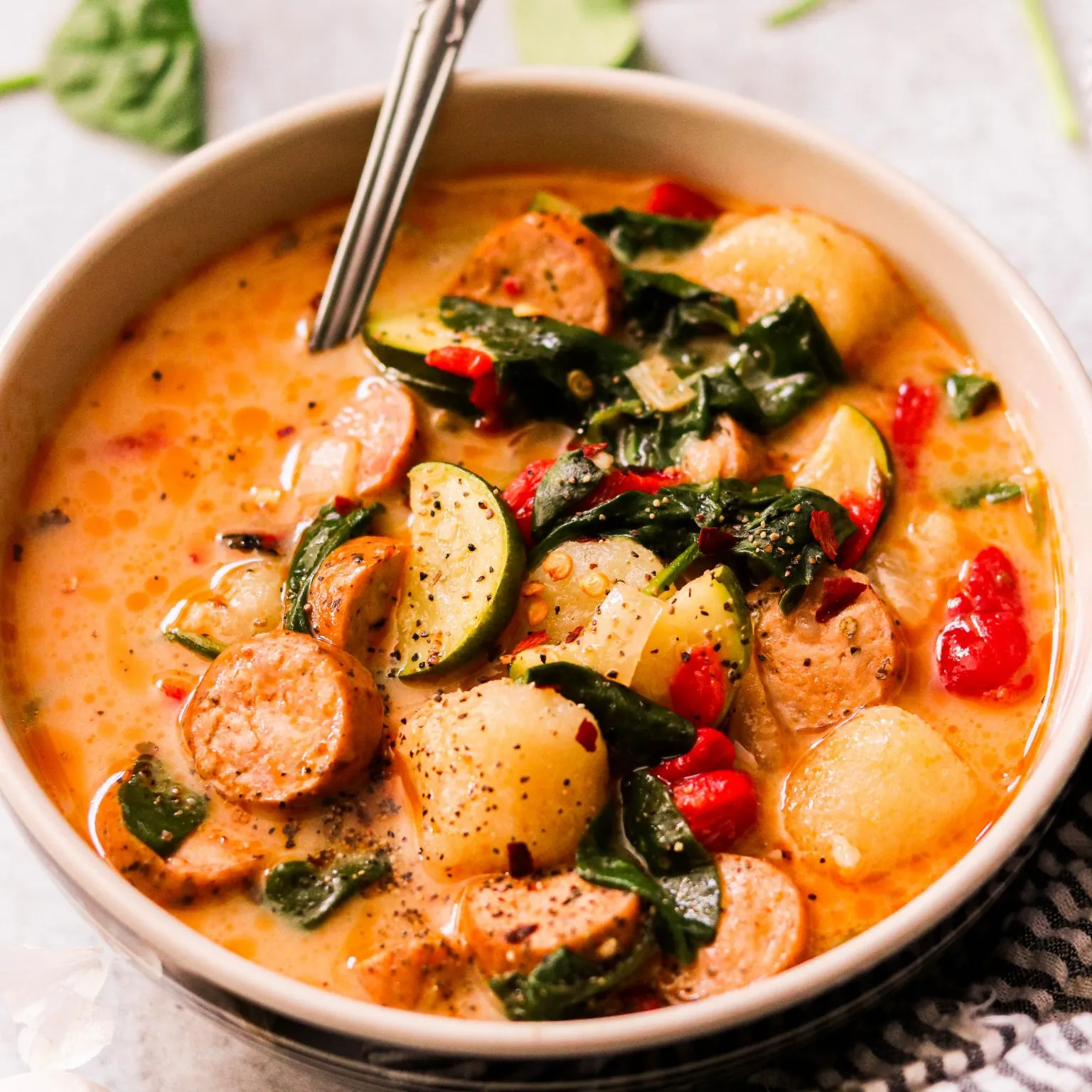 Creamy Italian Sausage Gnocchi Soup