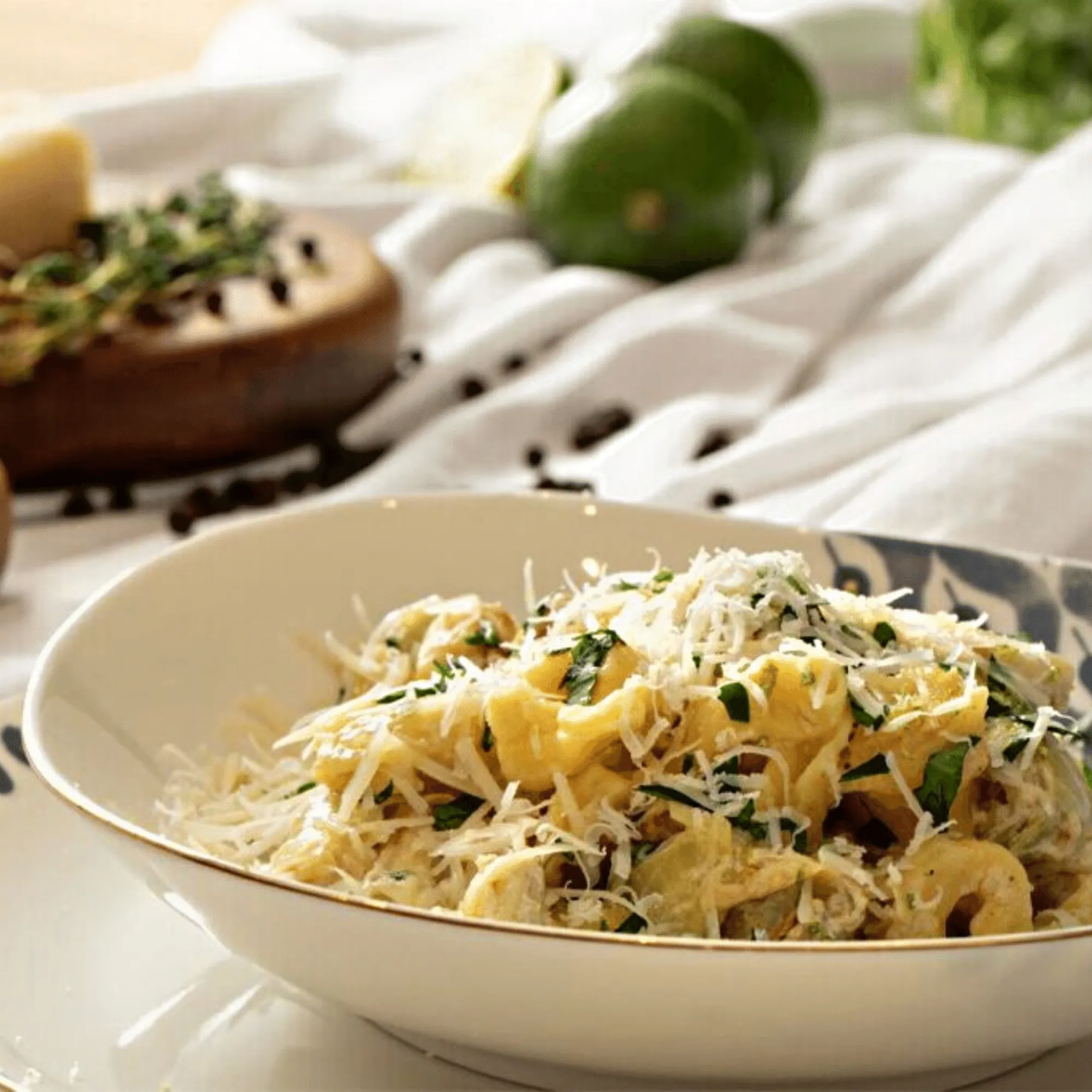 Creamy Lemon Artichoke Tortellini Skillet