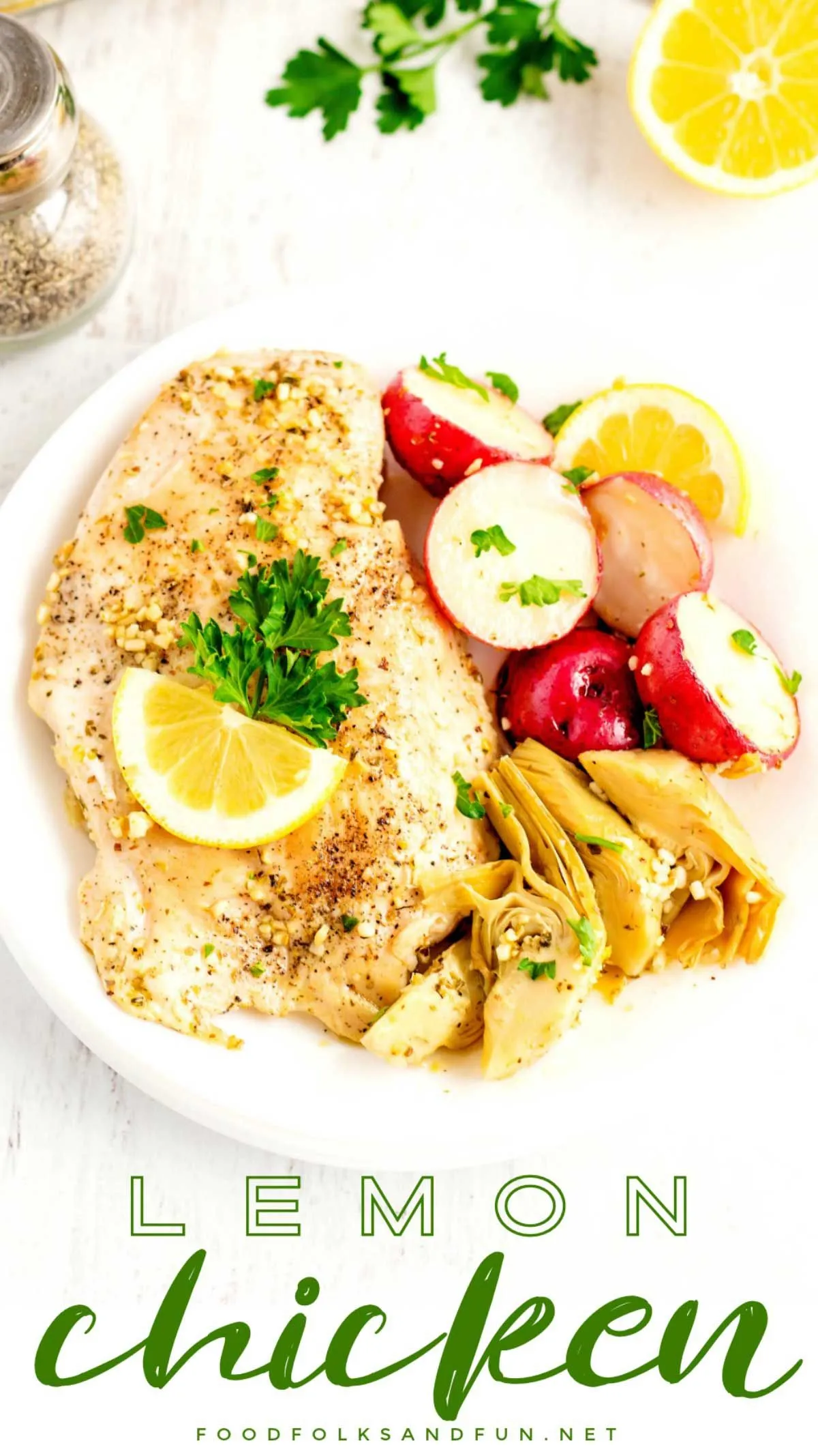 Creamy Lemon Chicken with Potatoes and Artichokes