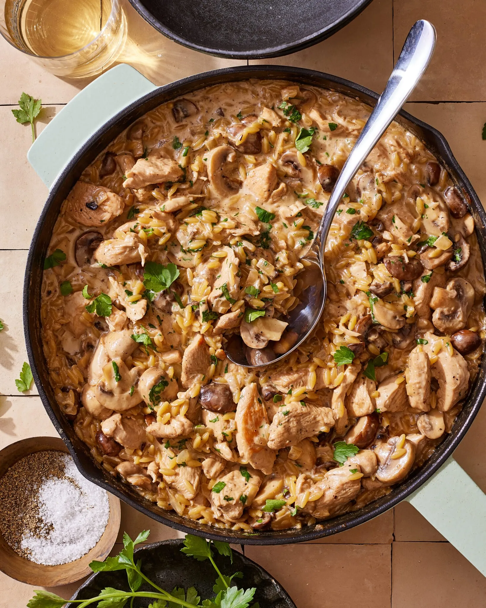 Creamy One Pot Chicken Marsala Orzo