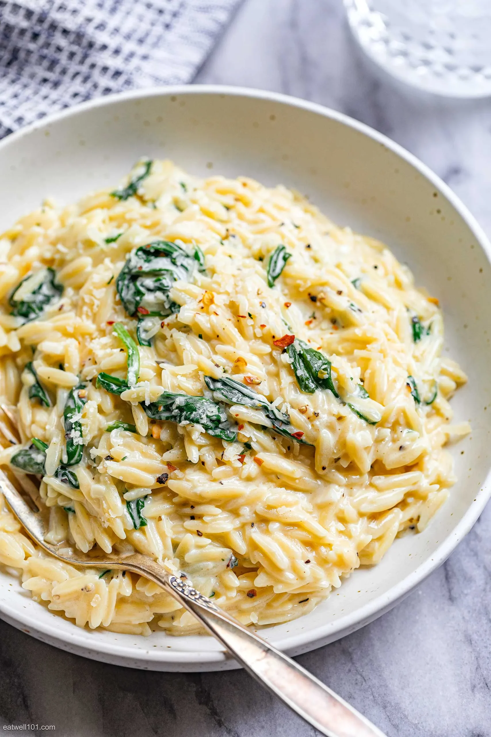 Creamy Parmesan Orzo with Spinach