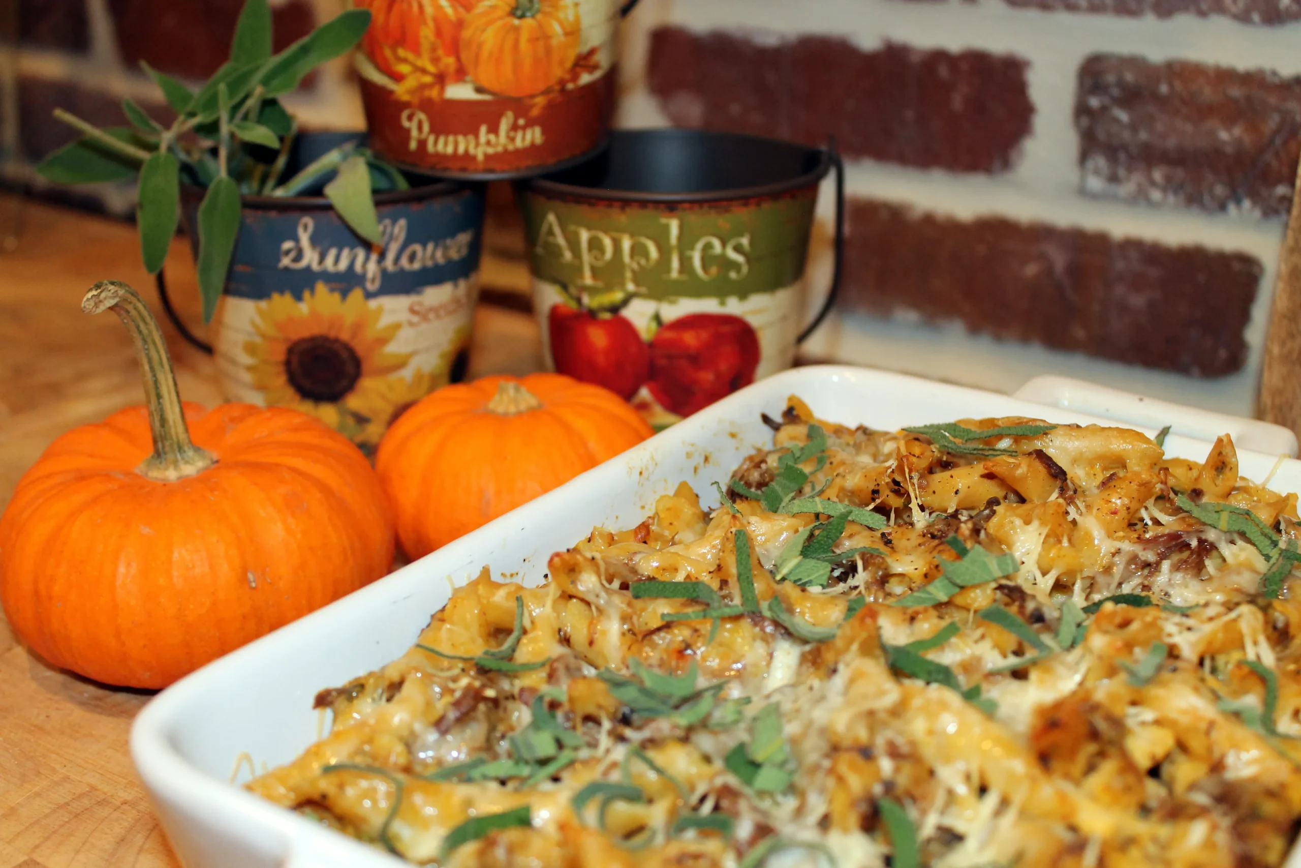 Creamy Pumpkin Penne with Crispy Sage and Toasted Pecans