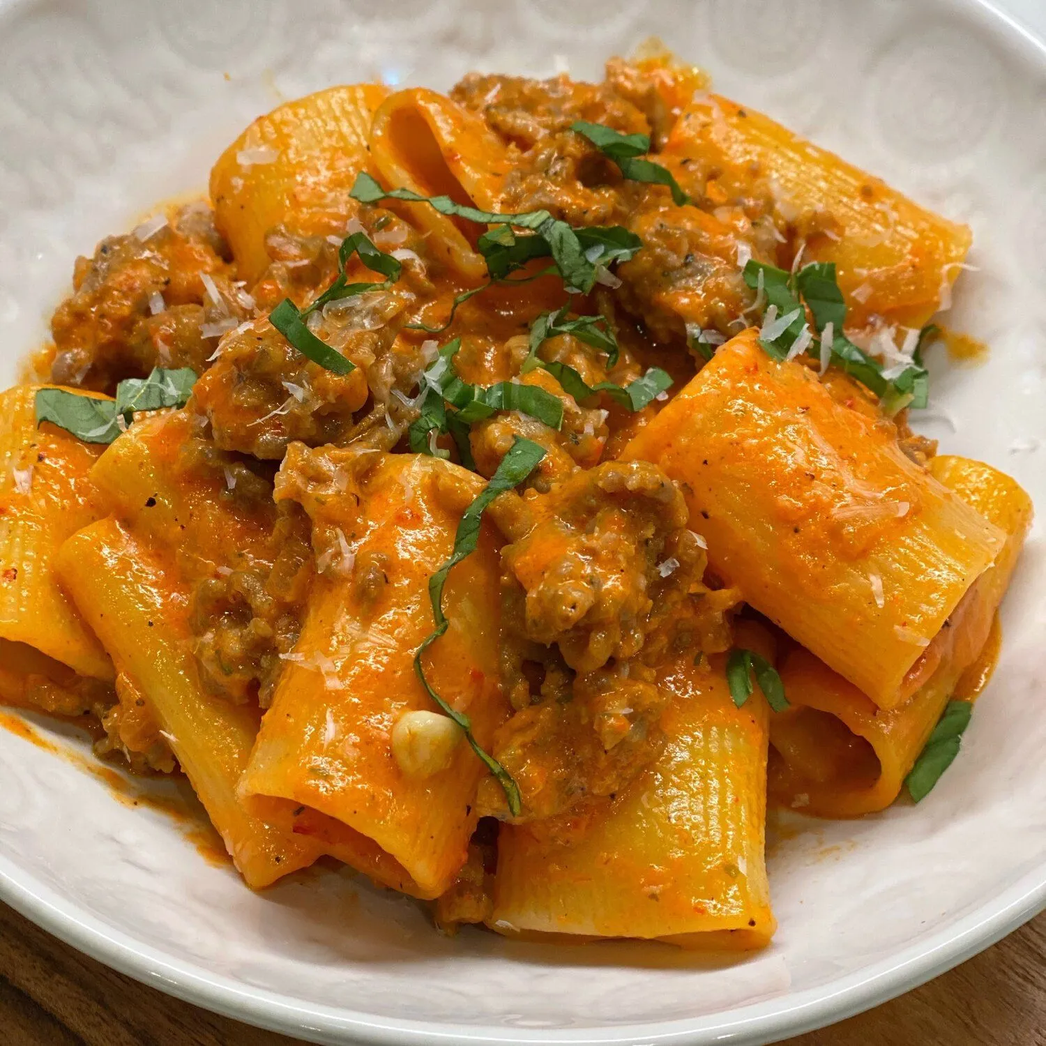 Creamy Red Pepper Rigatoni