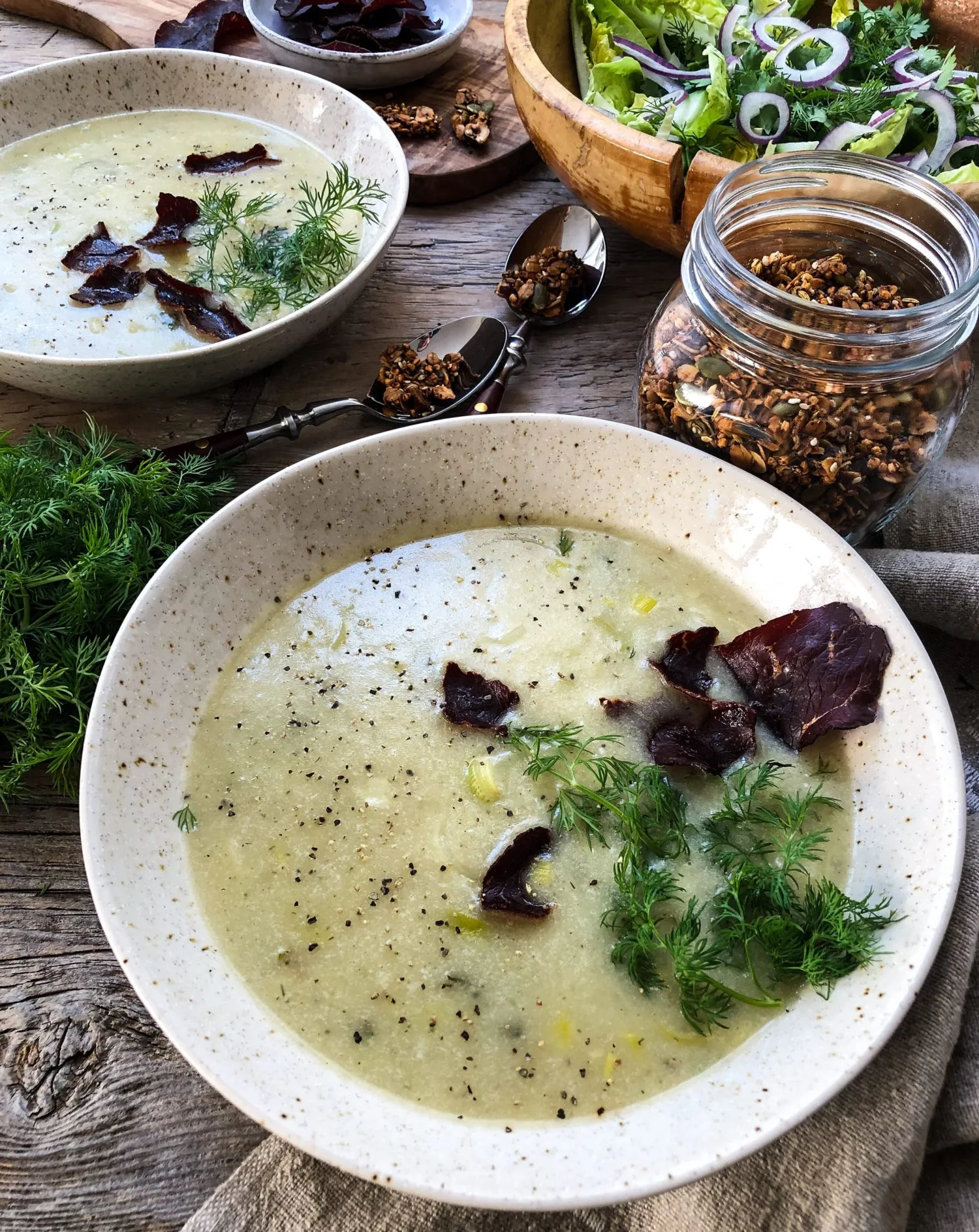 Creamy Roasted Gold Potato Leek Soup