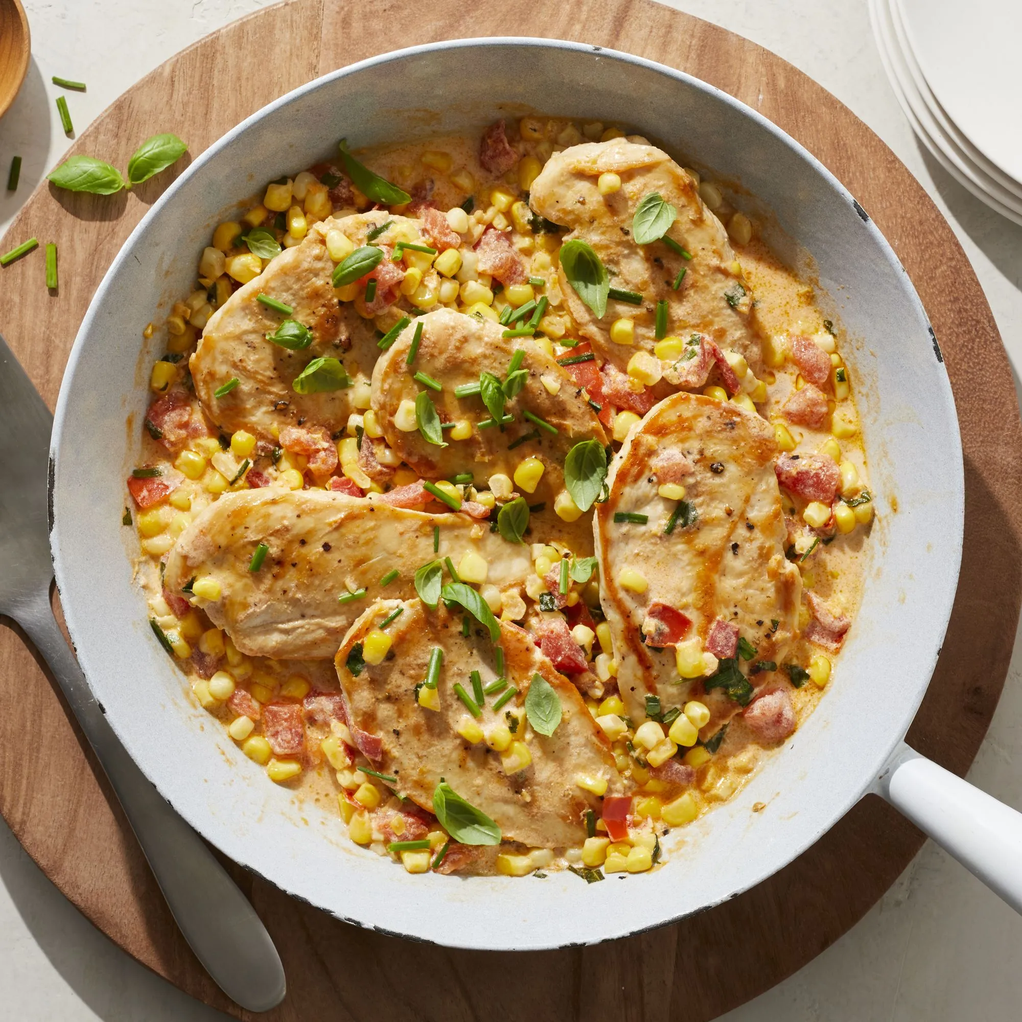 Creamy Tomato Basil Skillet Chicken