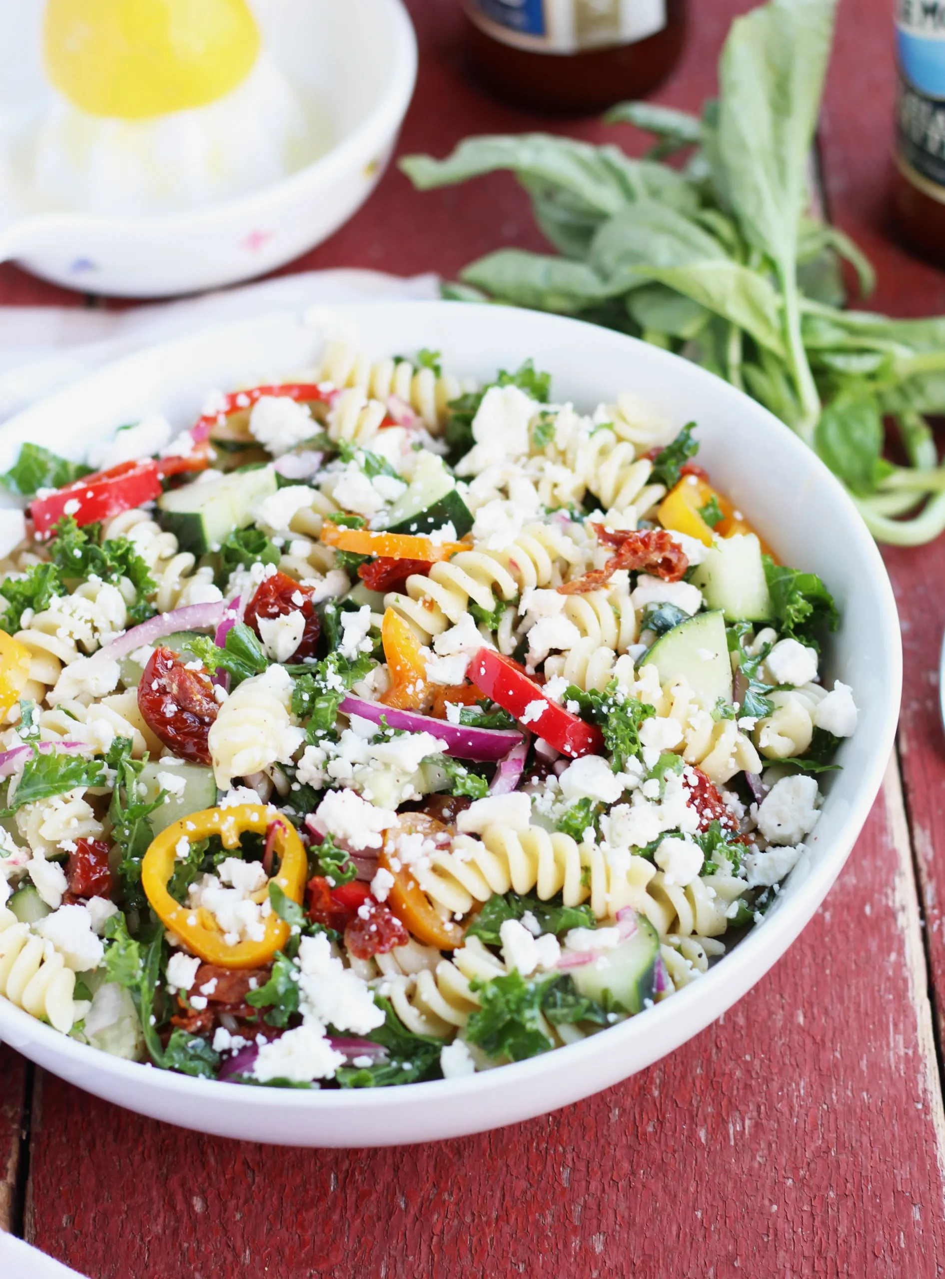 Creamy Whipped Feta Pasta Salad