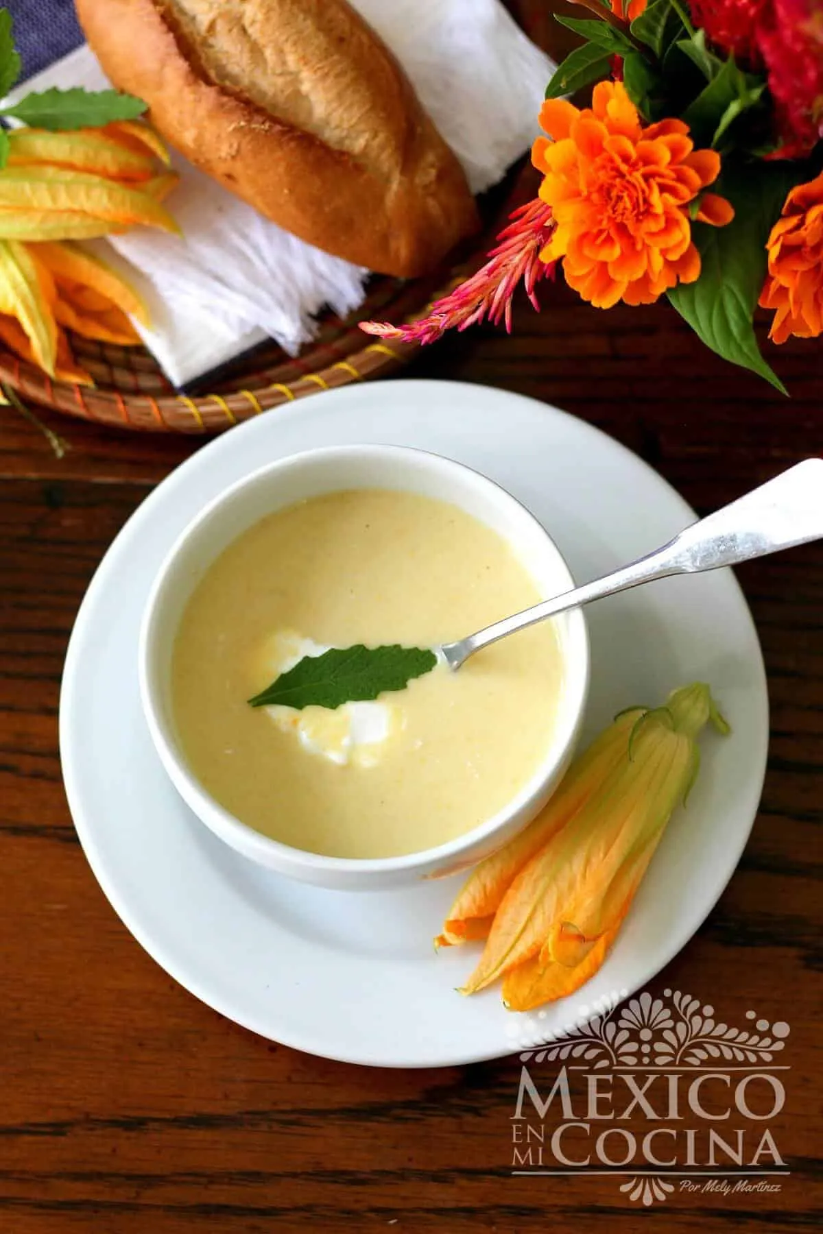 Crema de flor de calabaza y calabaza