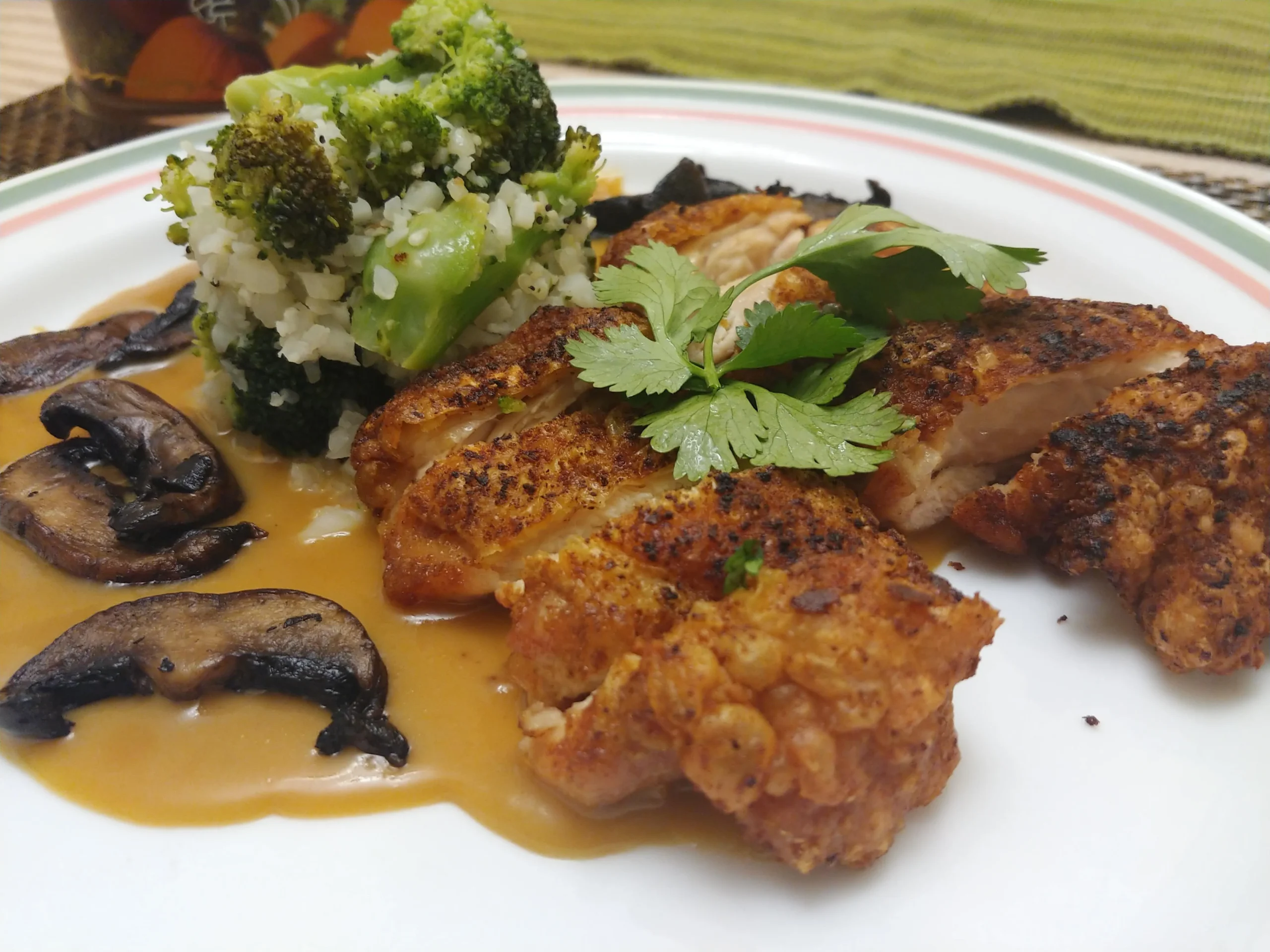 Crispy Chicken Thighs with Zesty Cauliflower