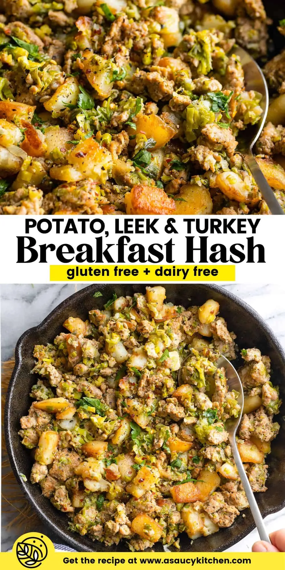 Crispy Potato Leek Turkey Hash