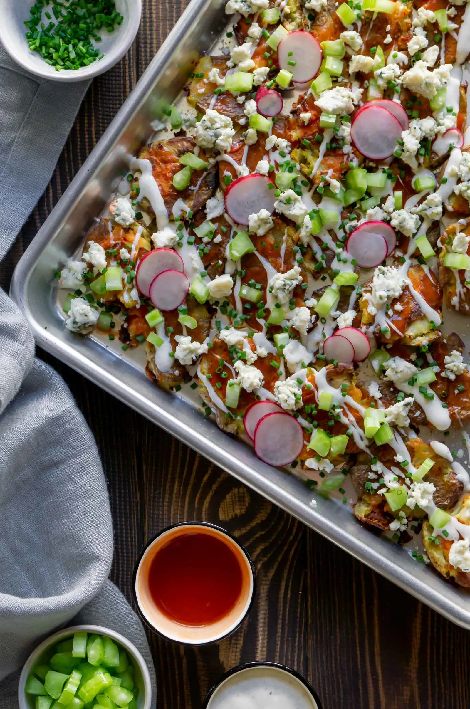 Crispy Smashed Potatoes Loaded Nachos