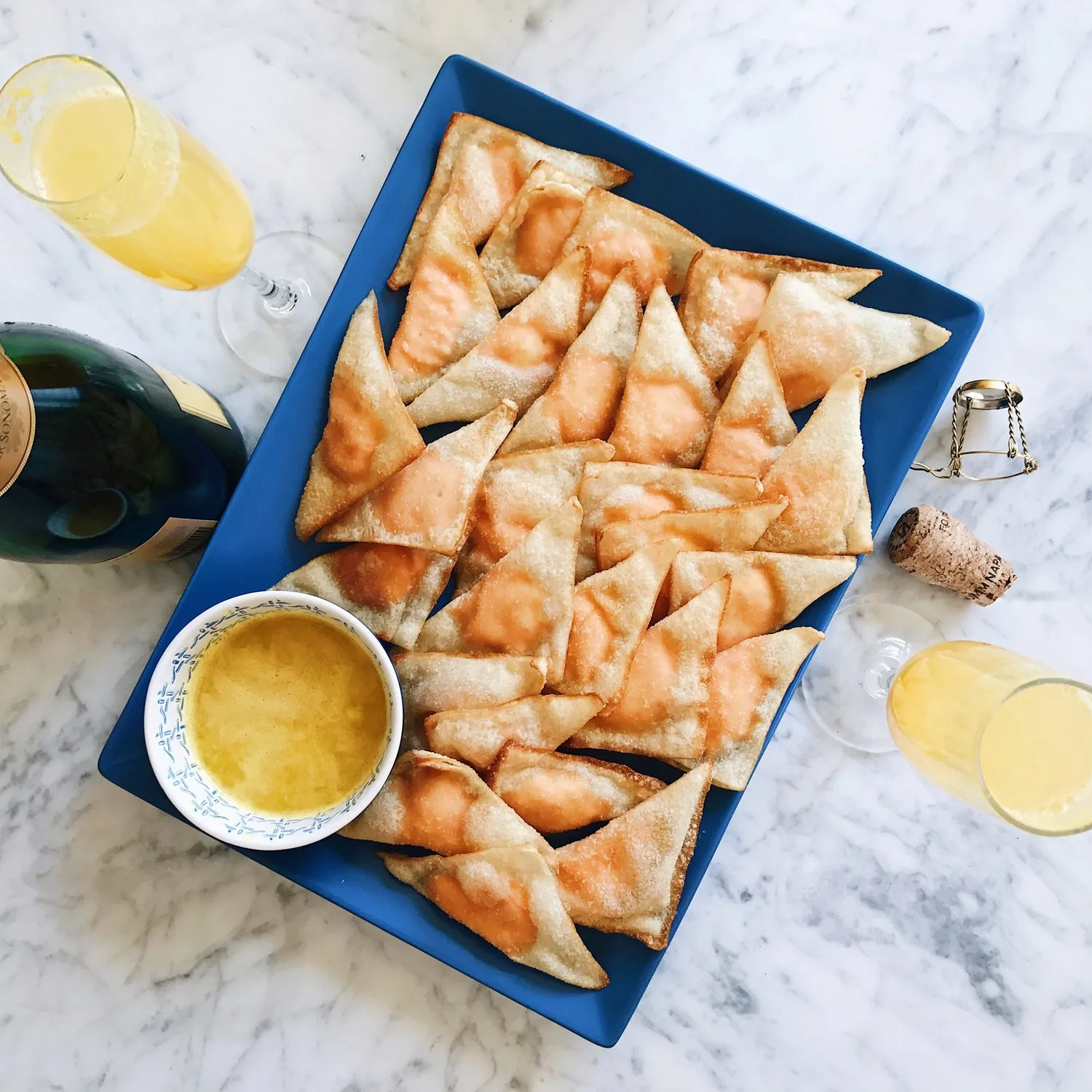Crispy Yam and Goat Cheese Wontons