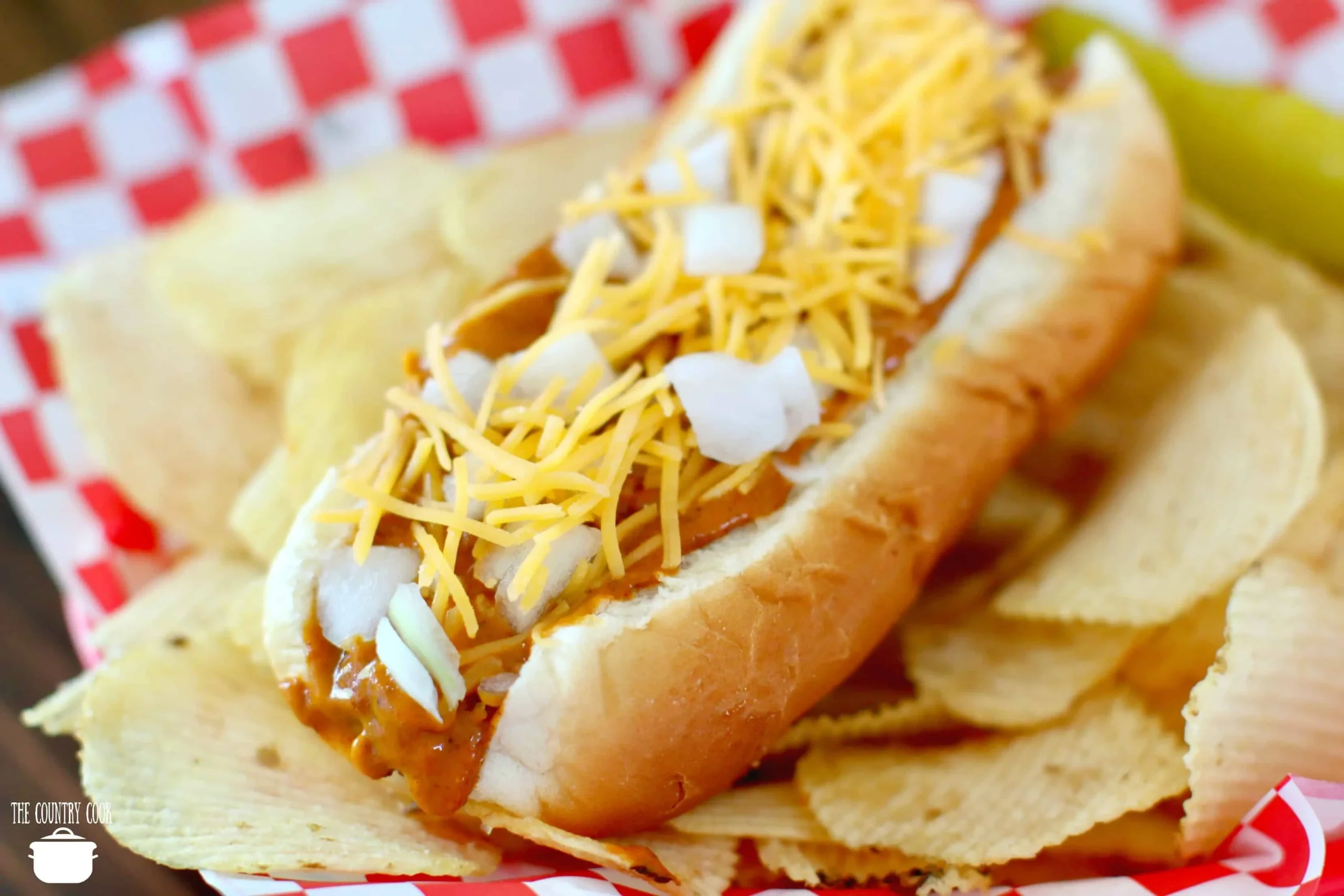 Crock Pot Slow Cooker Chili Cheese Dog Dip