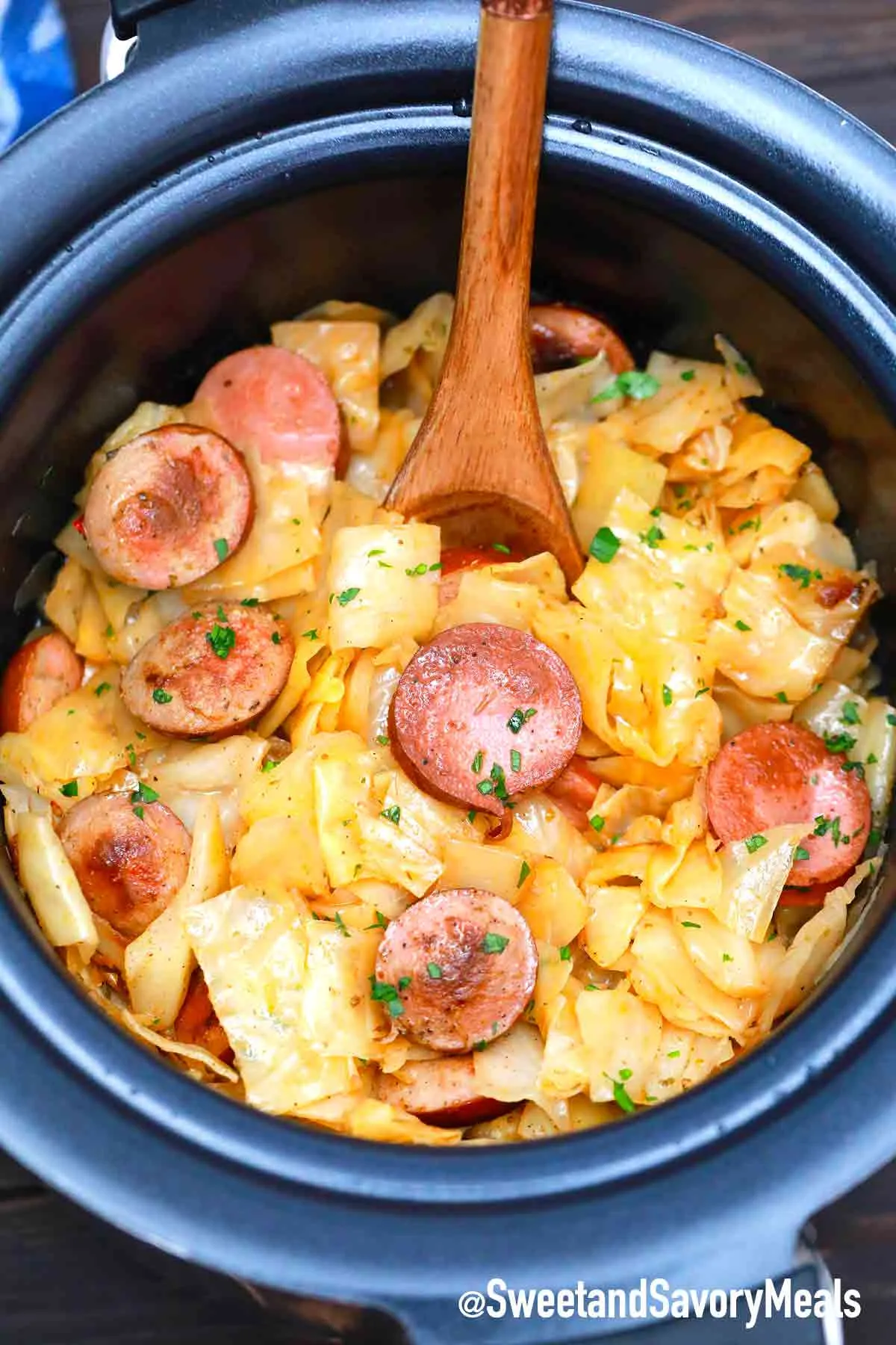 Crockpot Cabbage and Sausage