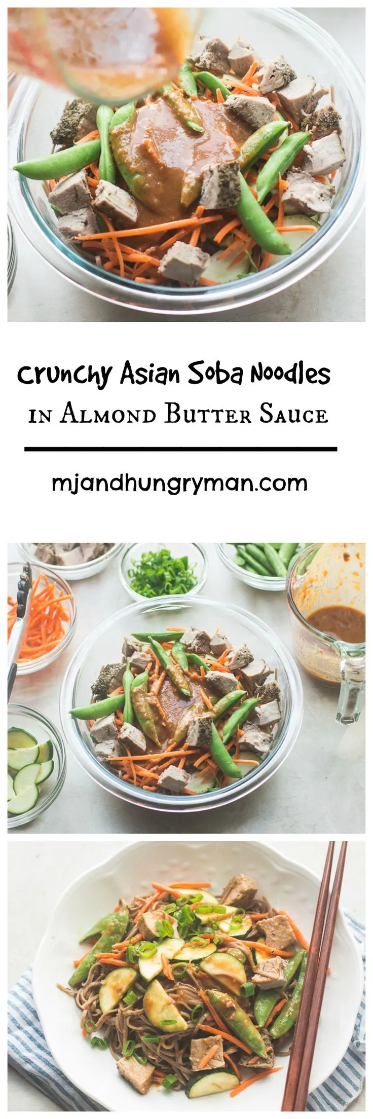 Crunchy Asian Soba Noodles with Spicy Almond Butter Sauce