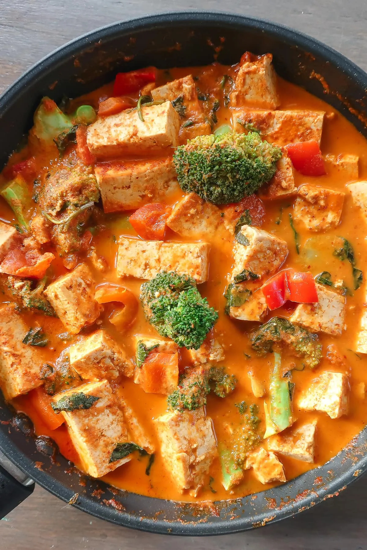 Crustless Thai Red Curry Quiche with Tofu and Greens