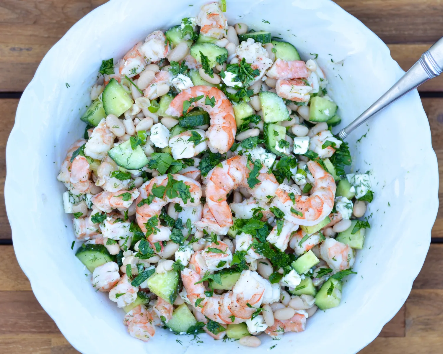Cucumber Shrimp Salad with Lemon and Herbs