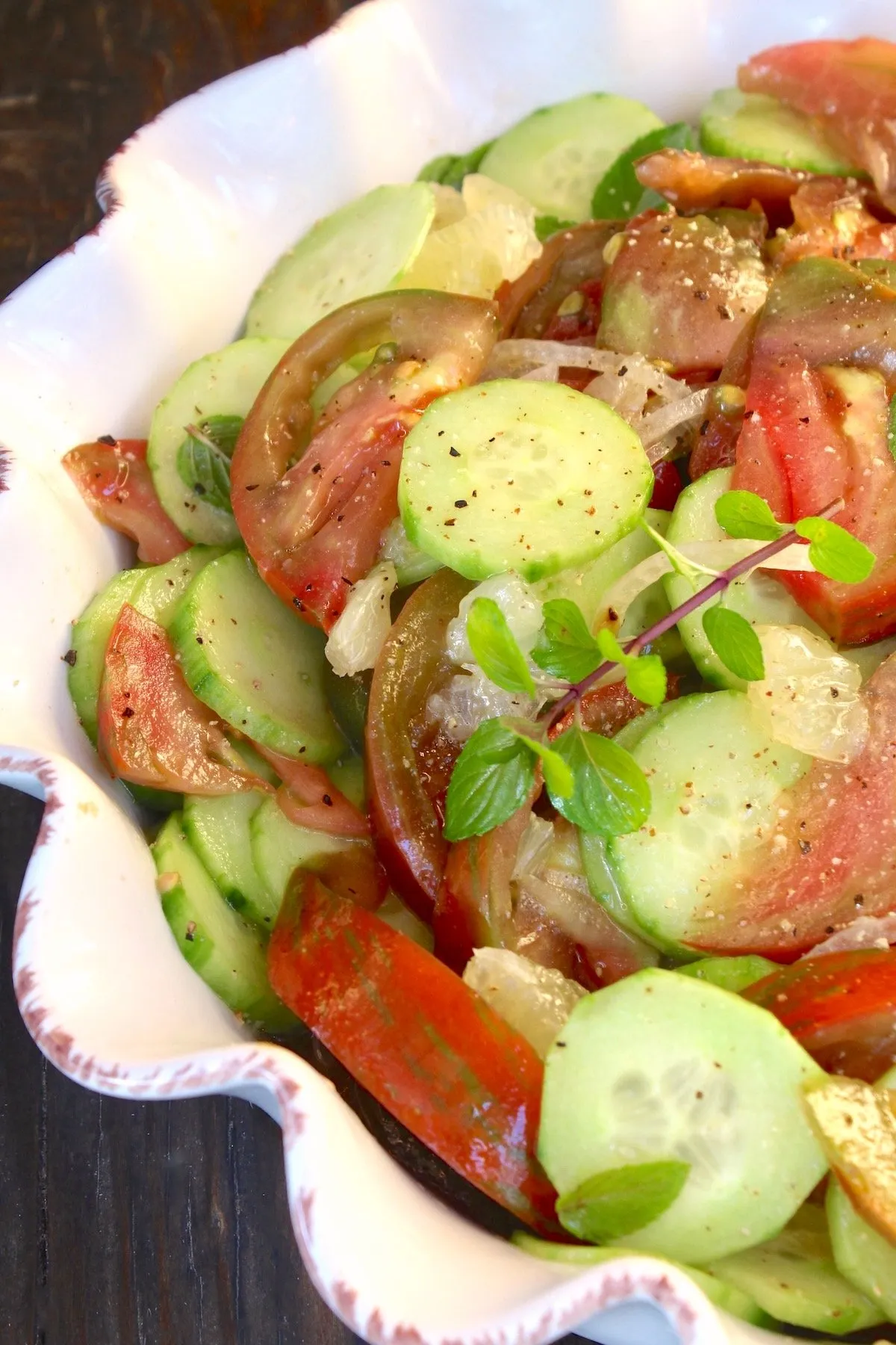 Cucumber with Lemon and Tomato Salad