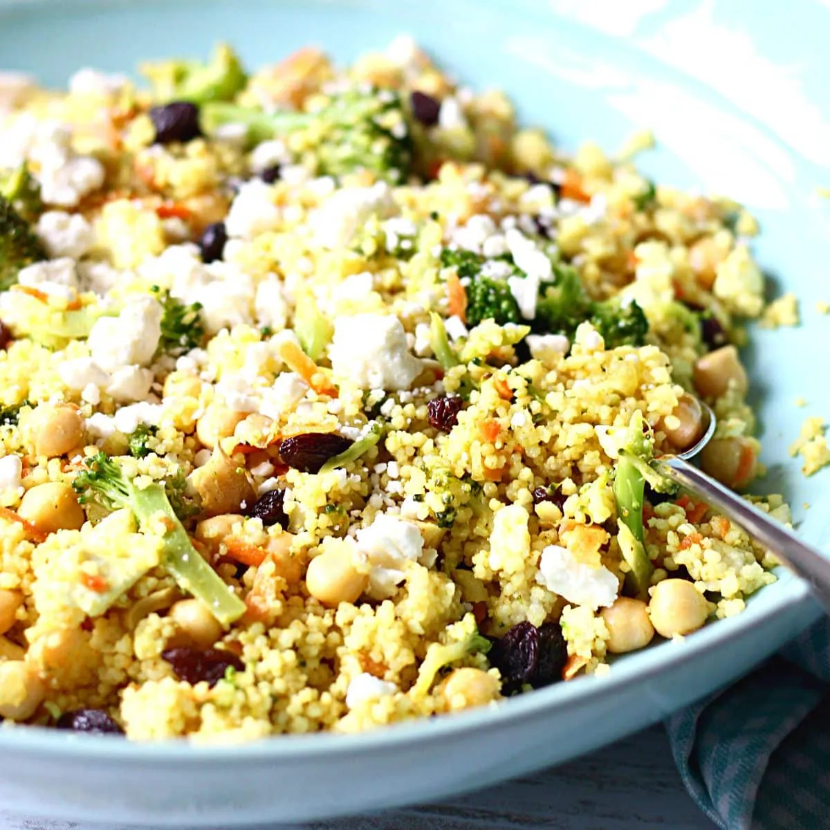 Curried Couscous Broccoli Feta
