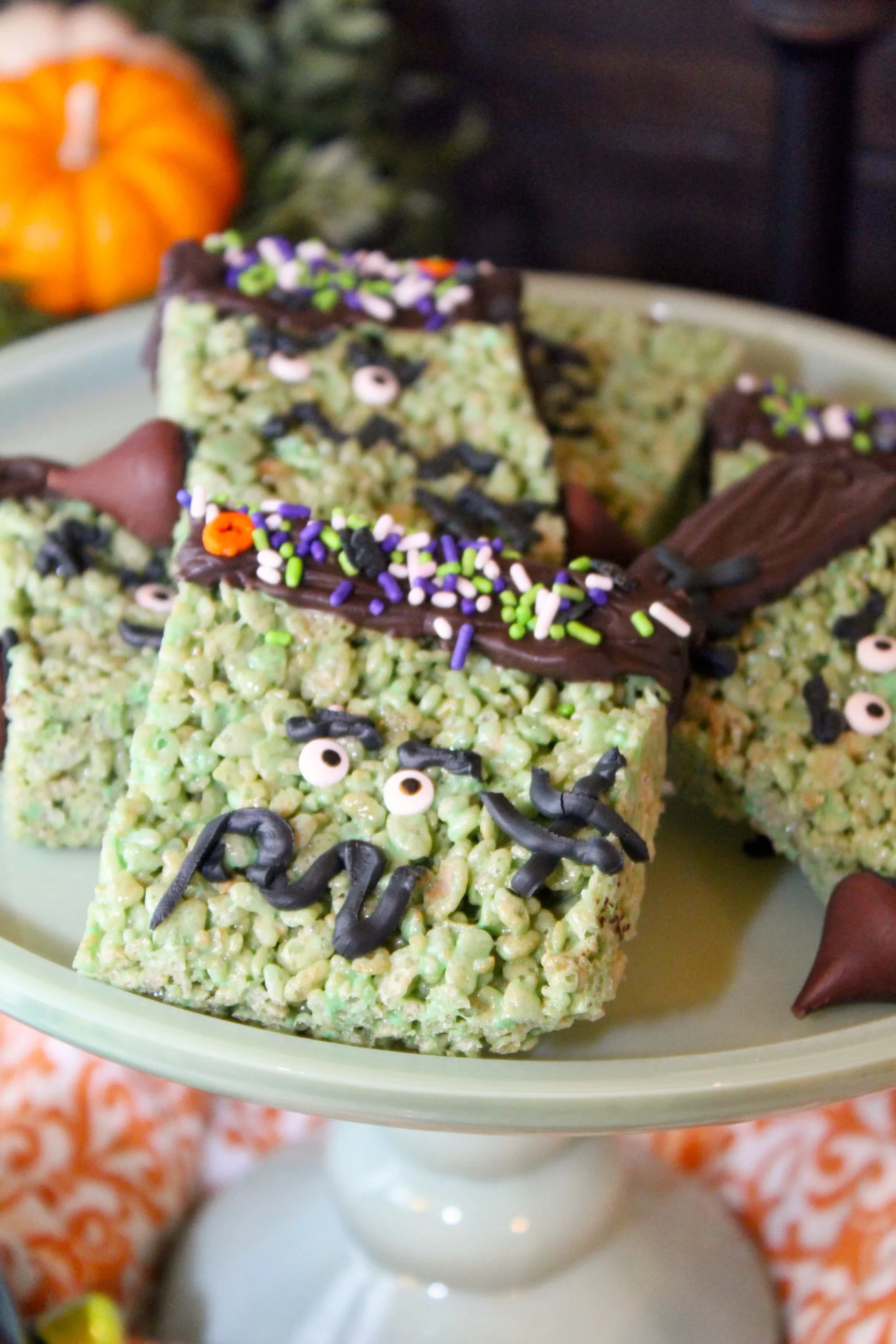 Cute Frankenstein Rice Krispie Treats