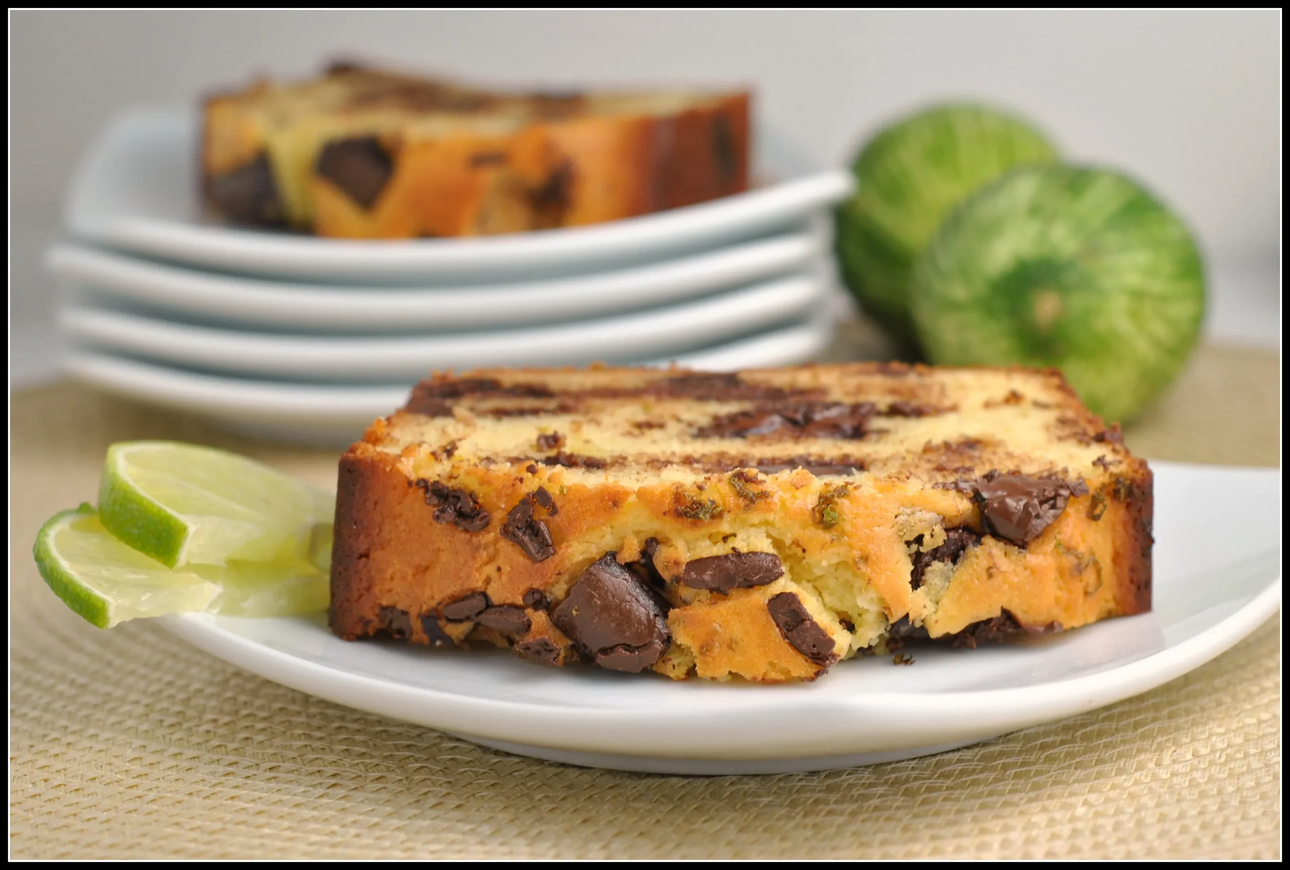 Dark Chocolate Chunk Coconut Key Lime Pound Cake