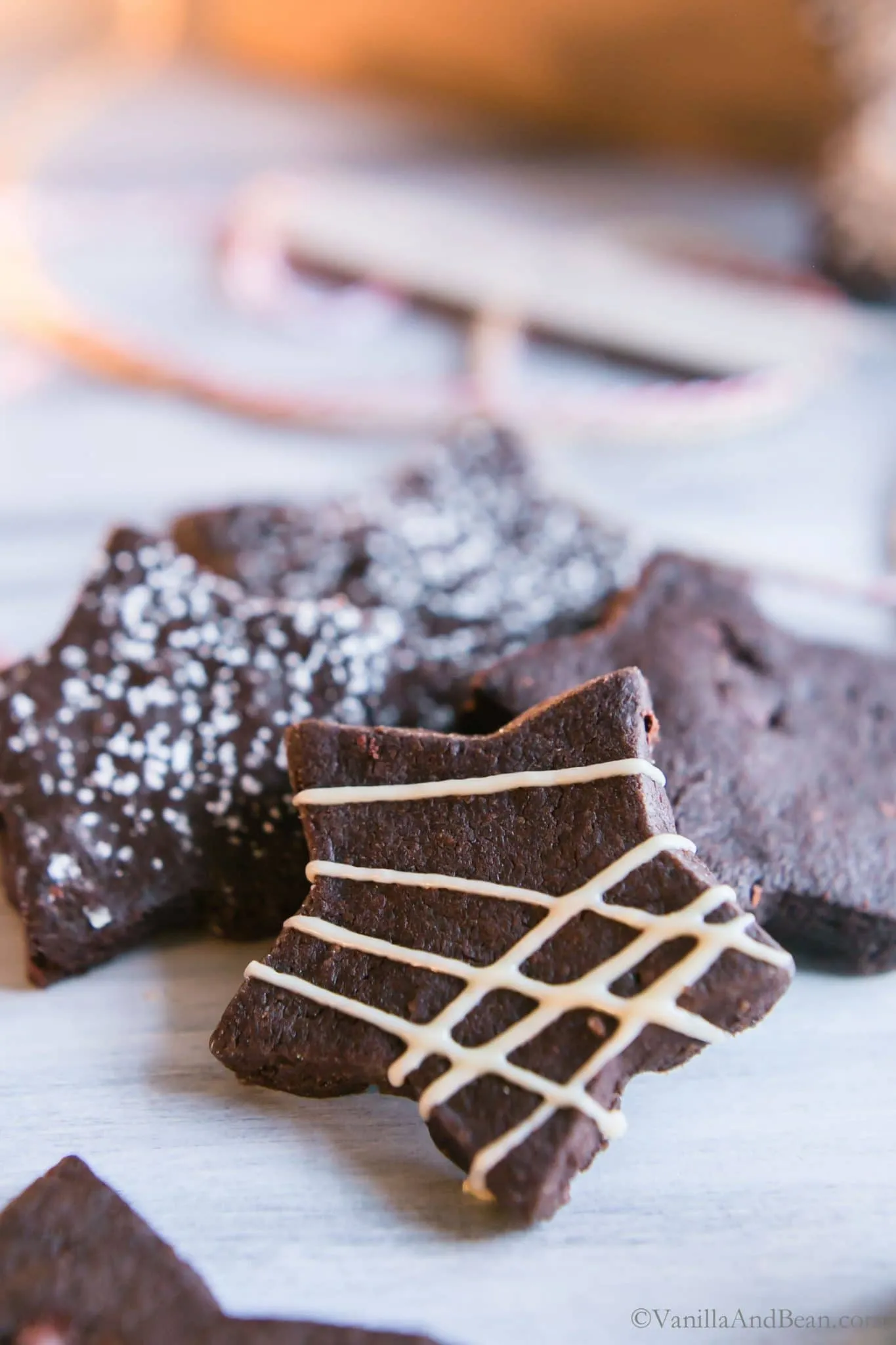Dark Chocolate Cocoa Nib Shortbread Cookies
