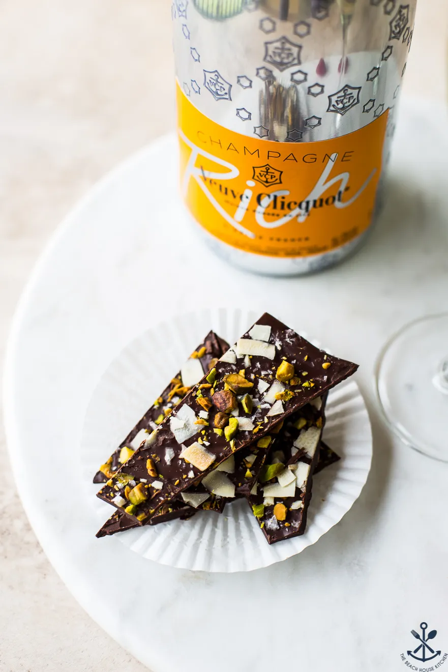 Dark Chocolate Coconut Curry Pistachio Bark
