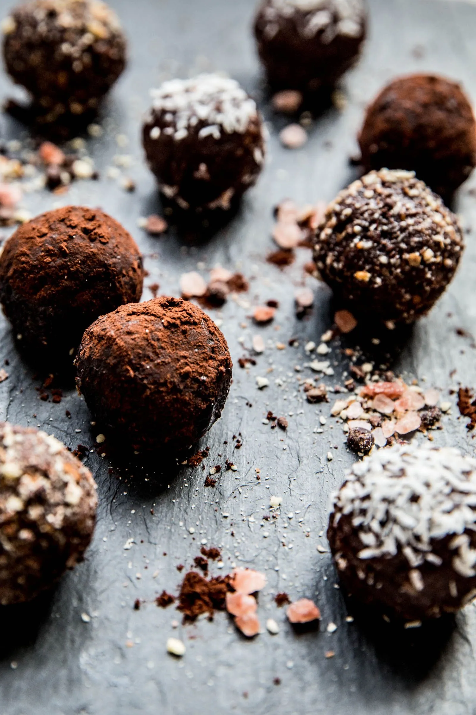 Dark Chocolate Toffee Truffles