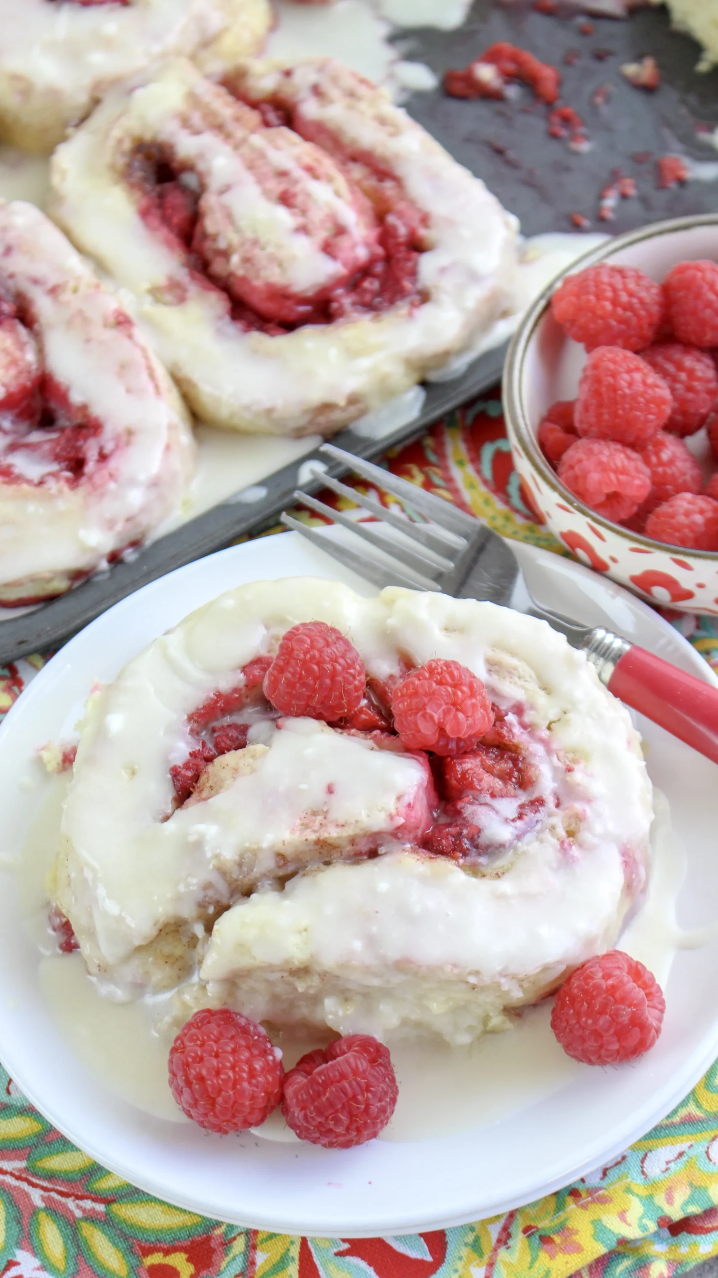 Decadent Raspberry Cinnamon Rolls