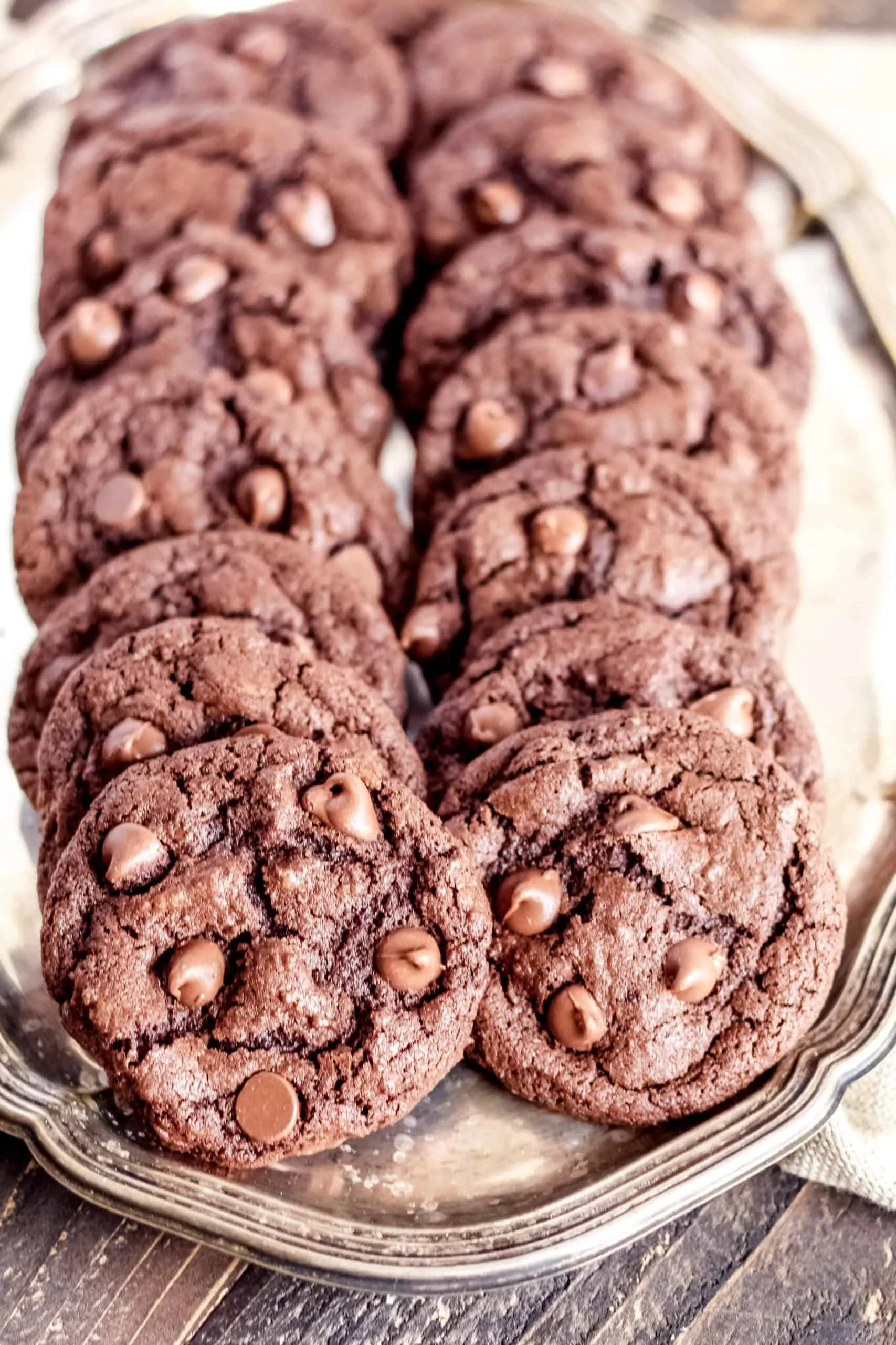 Double Chocolate Chocolate Chip Sandwich Cookies