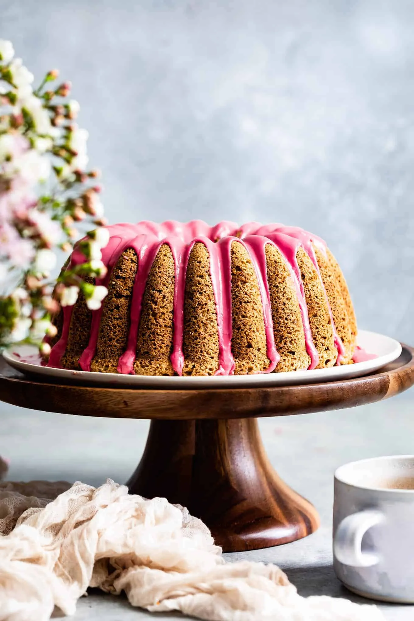 Earl Grey Gluten Free Bundt Cake with Blood Orange Icing