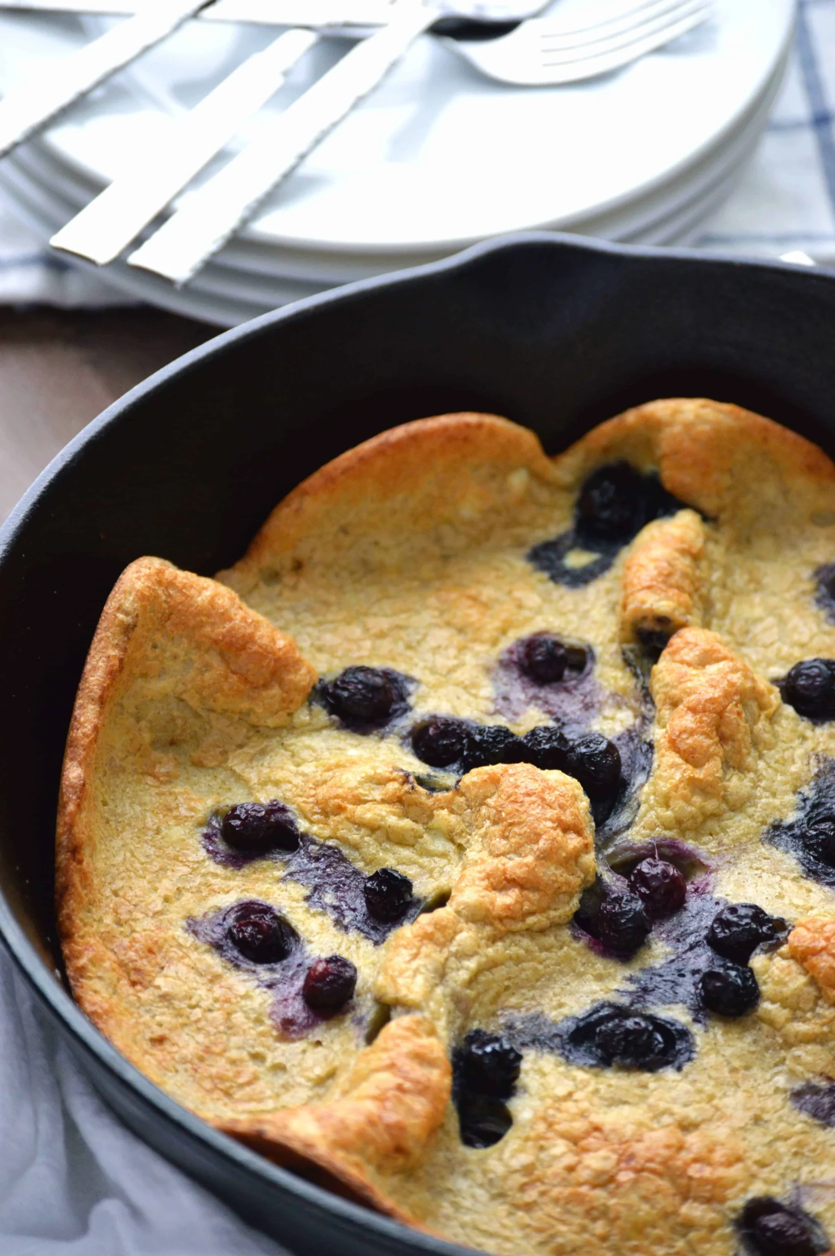 Easy Blueberry Lemon Dutch Baby Low Carb Gluten Free