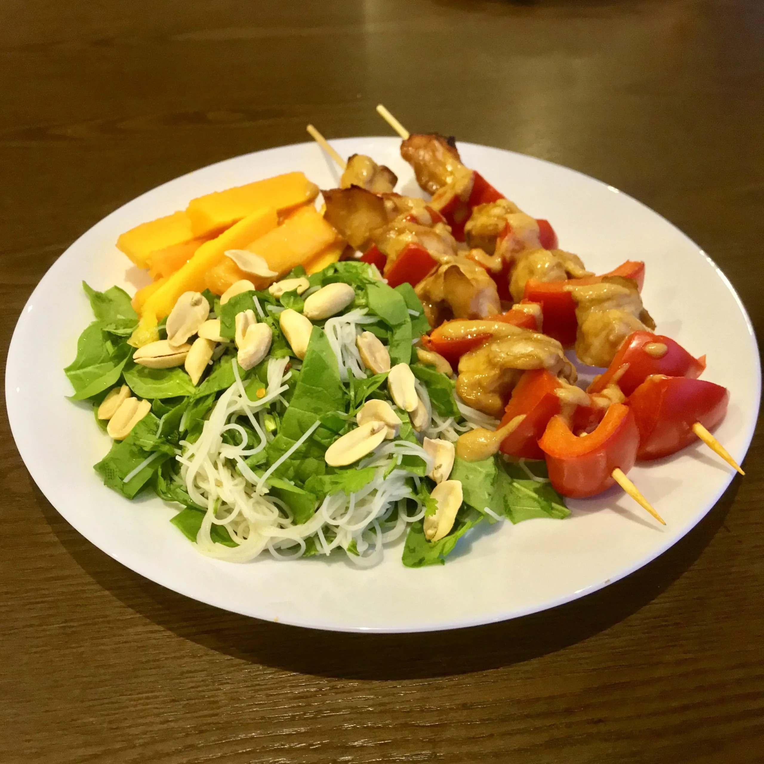 Easy Chicken Satay Zoodles Mushrooms