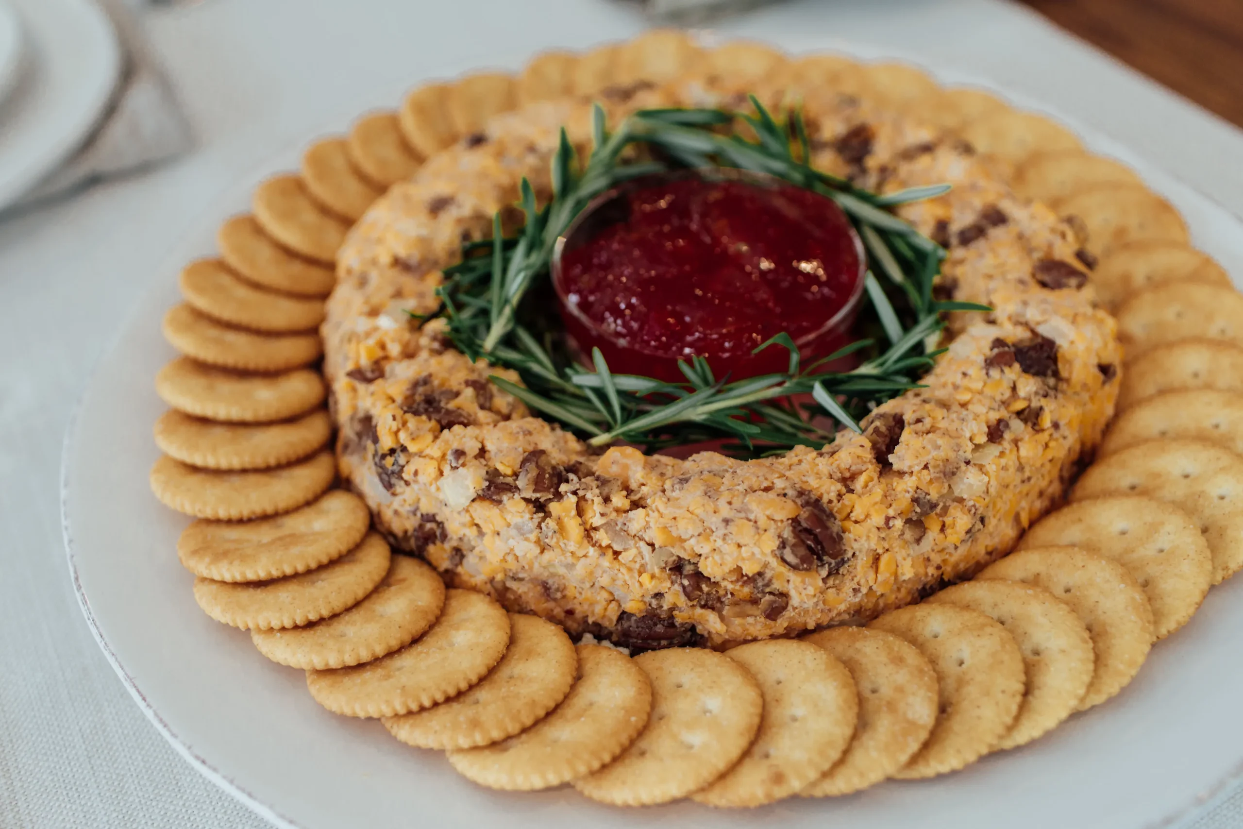 Easy Holiday Cheeseball Wreath
