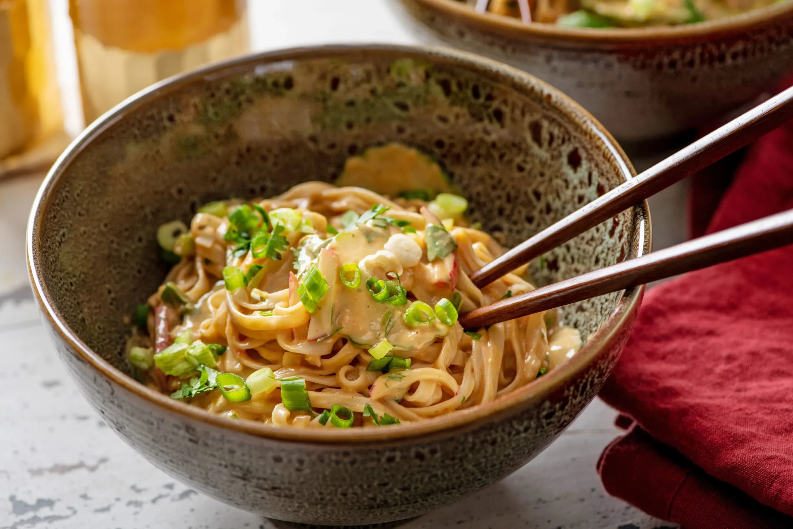 Easy Homemade Noodles with Spicy Peanut Sauce