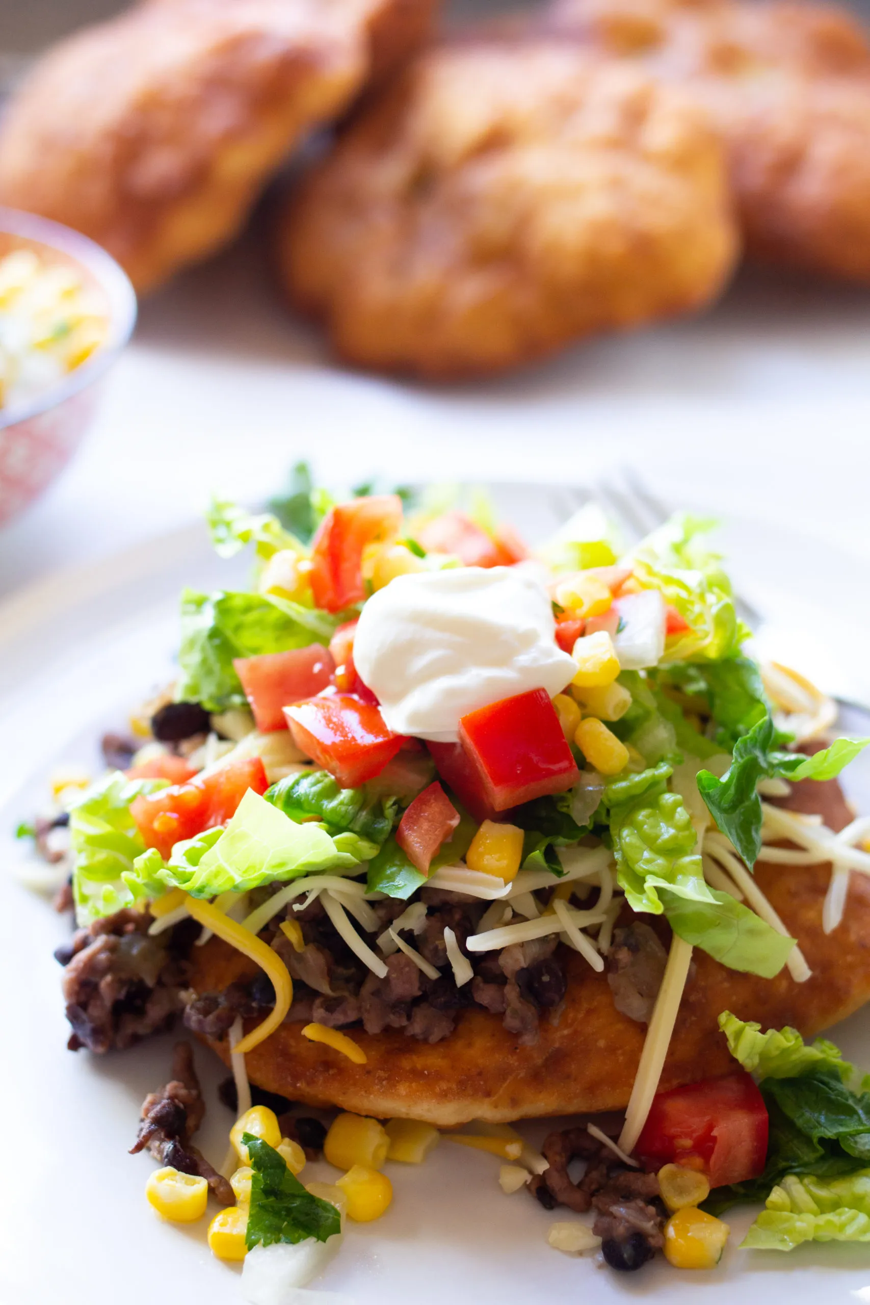 Easy Navajo Tacos with Veggies and Indian Fry Bread