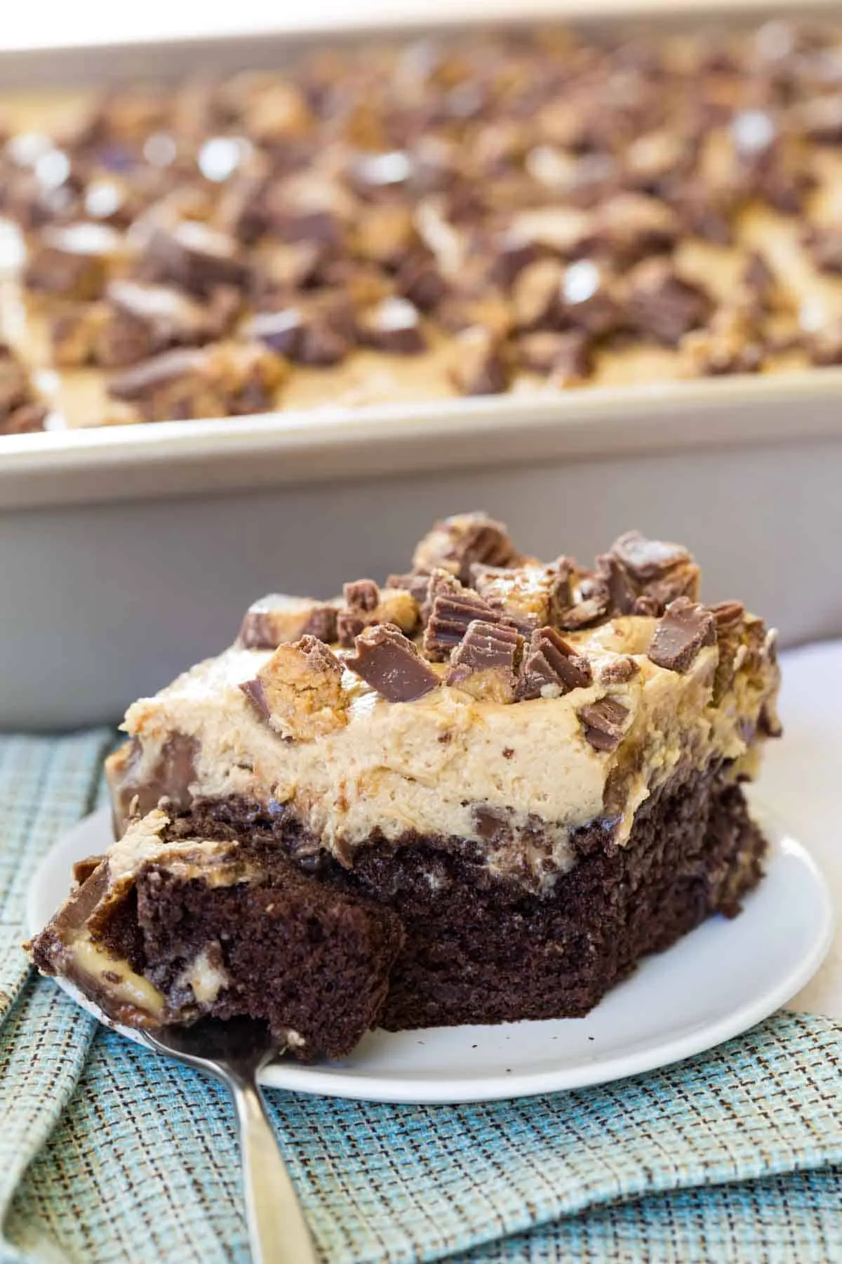Easy Reeses Peanut Butter Poke Cake