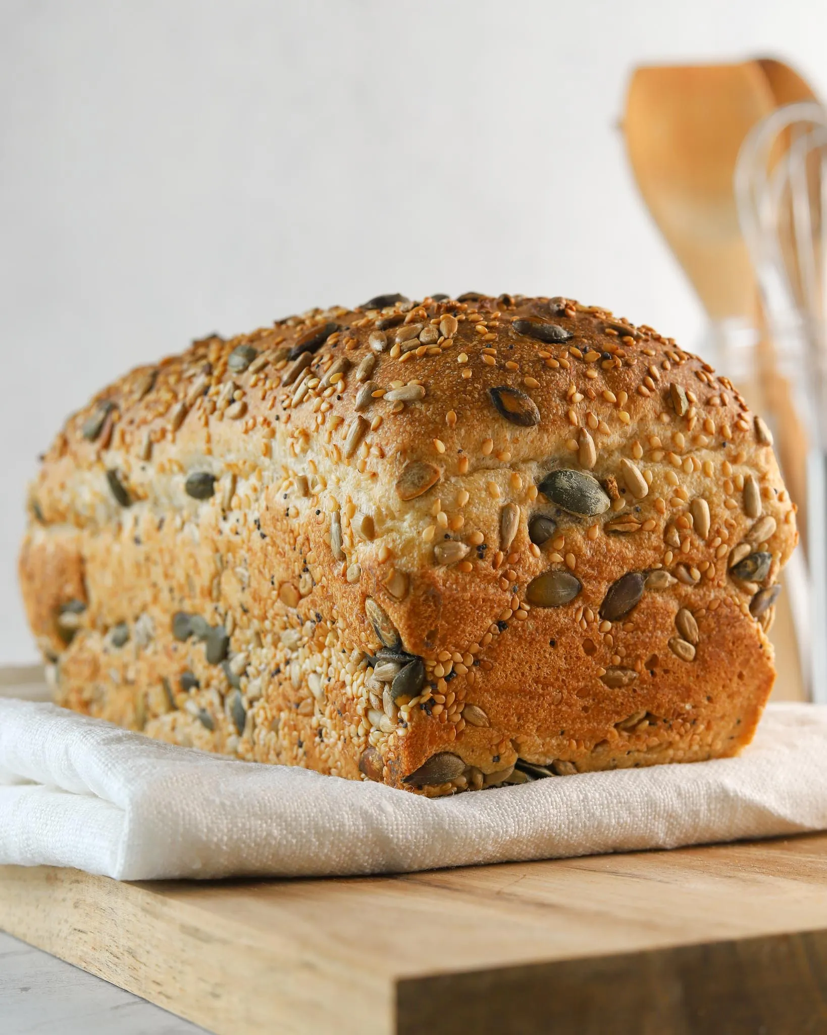 Easy Seeded Sourdough Sandwich Bread