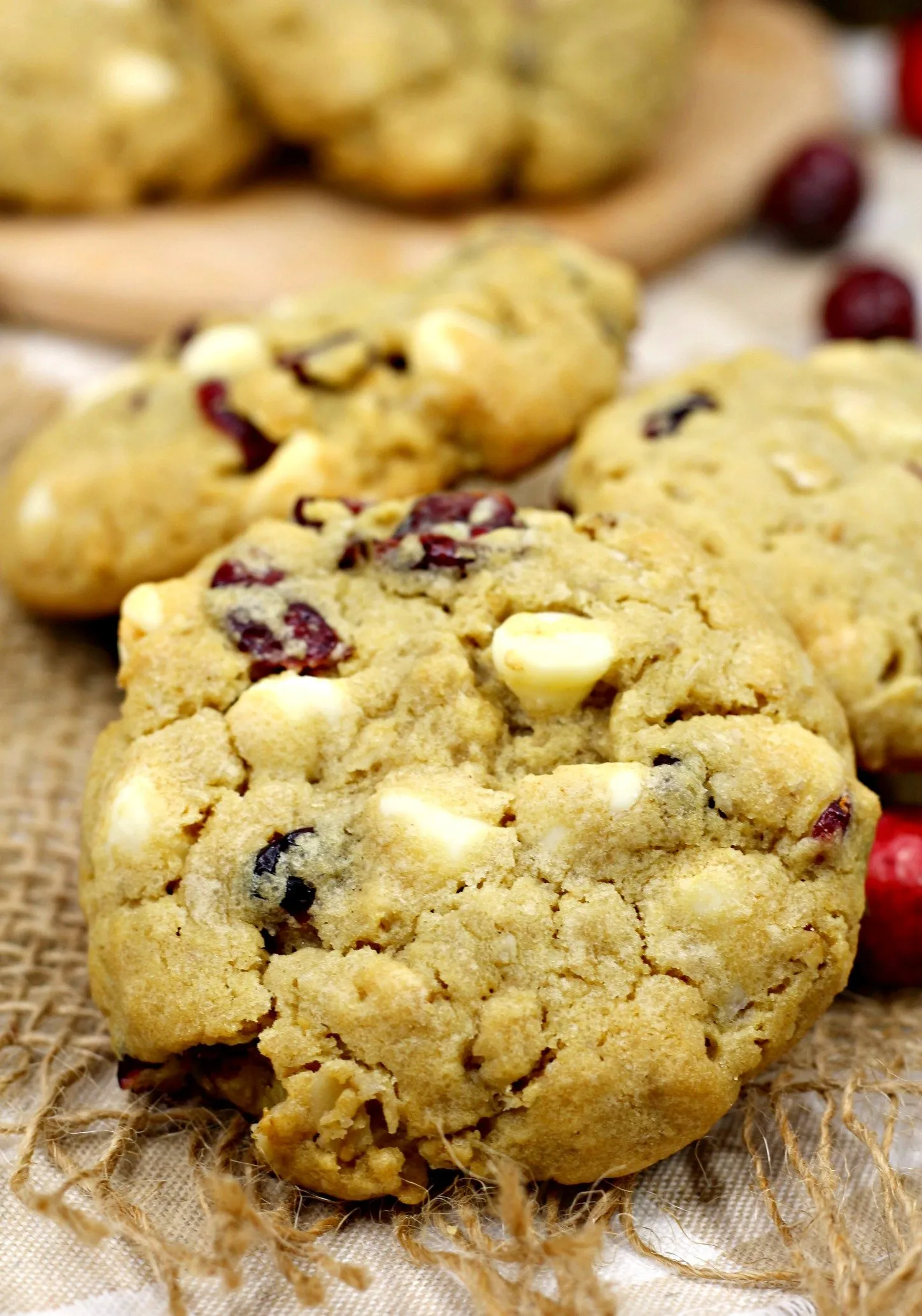 Easy White Chocolate Oatmeal Cranberry Cookies