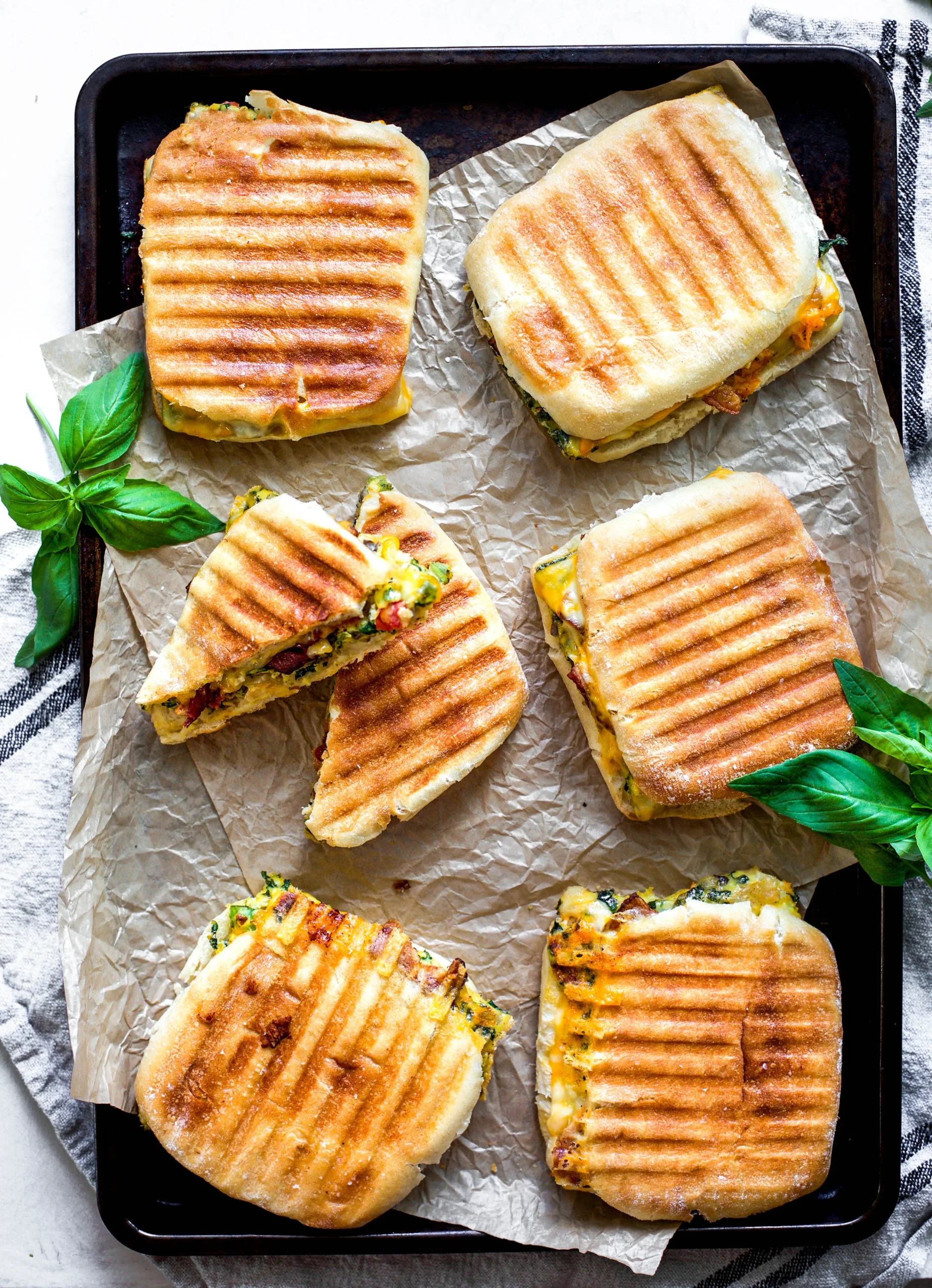 Egg Ham Veggie Panini