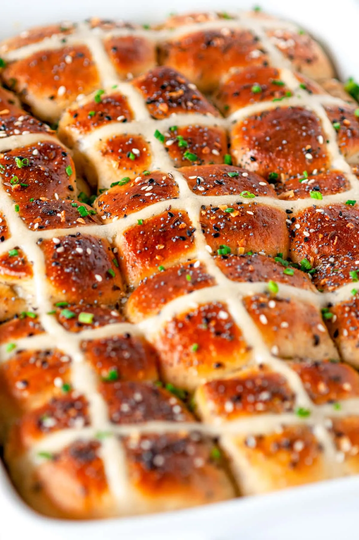 Everything Bagel Hot Cross Buns