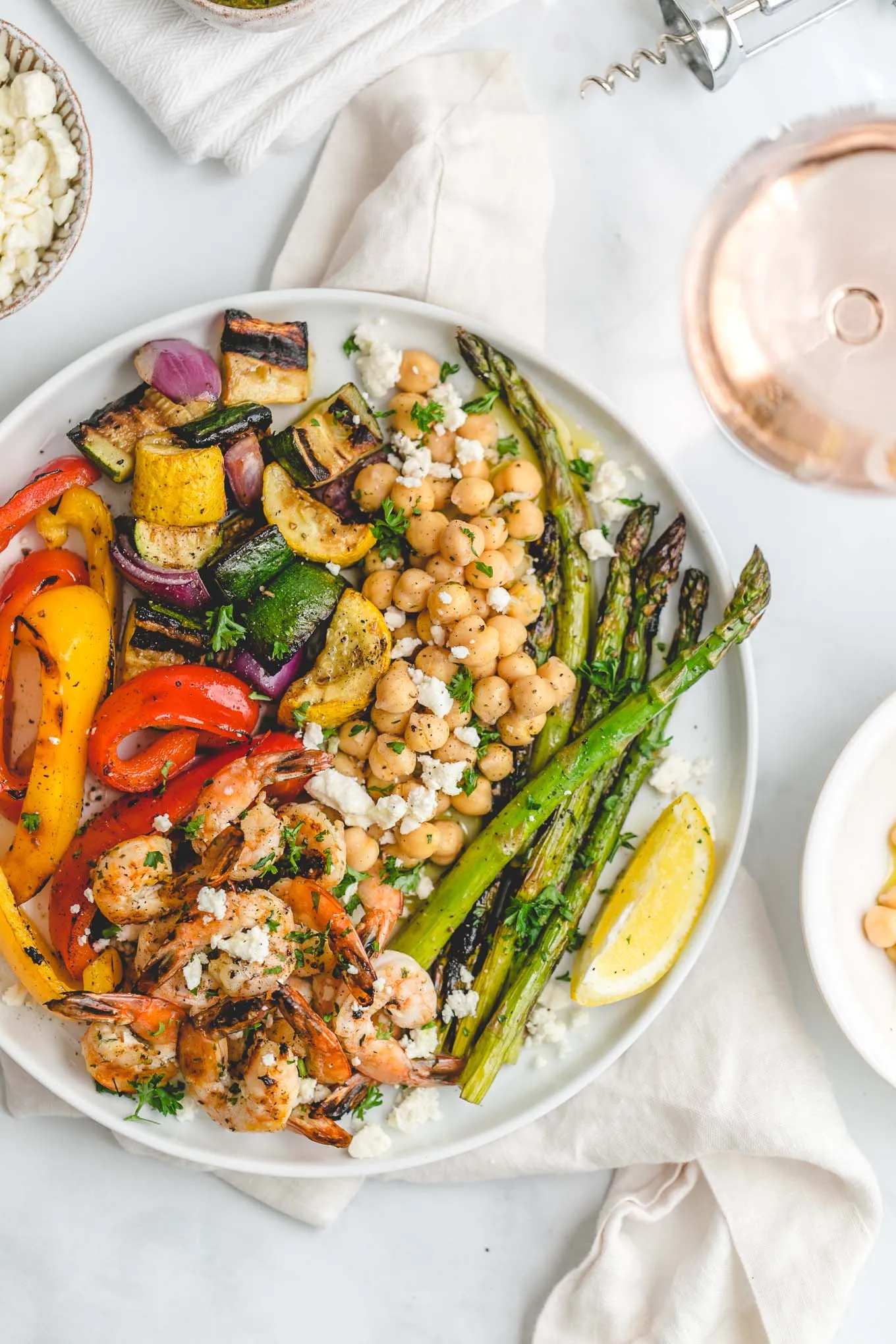 Everything Healthy and Grilled Mediterranean Grilled Seafood and Vegetable Platter