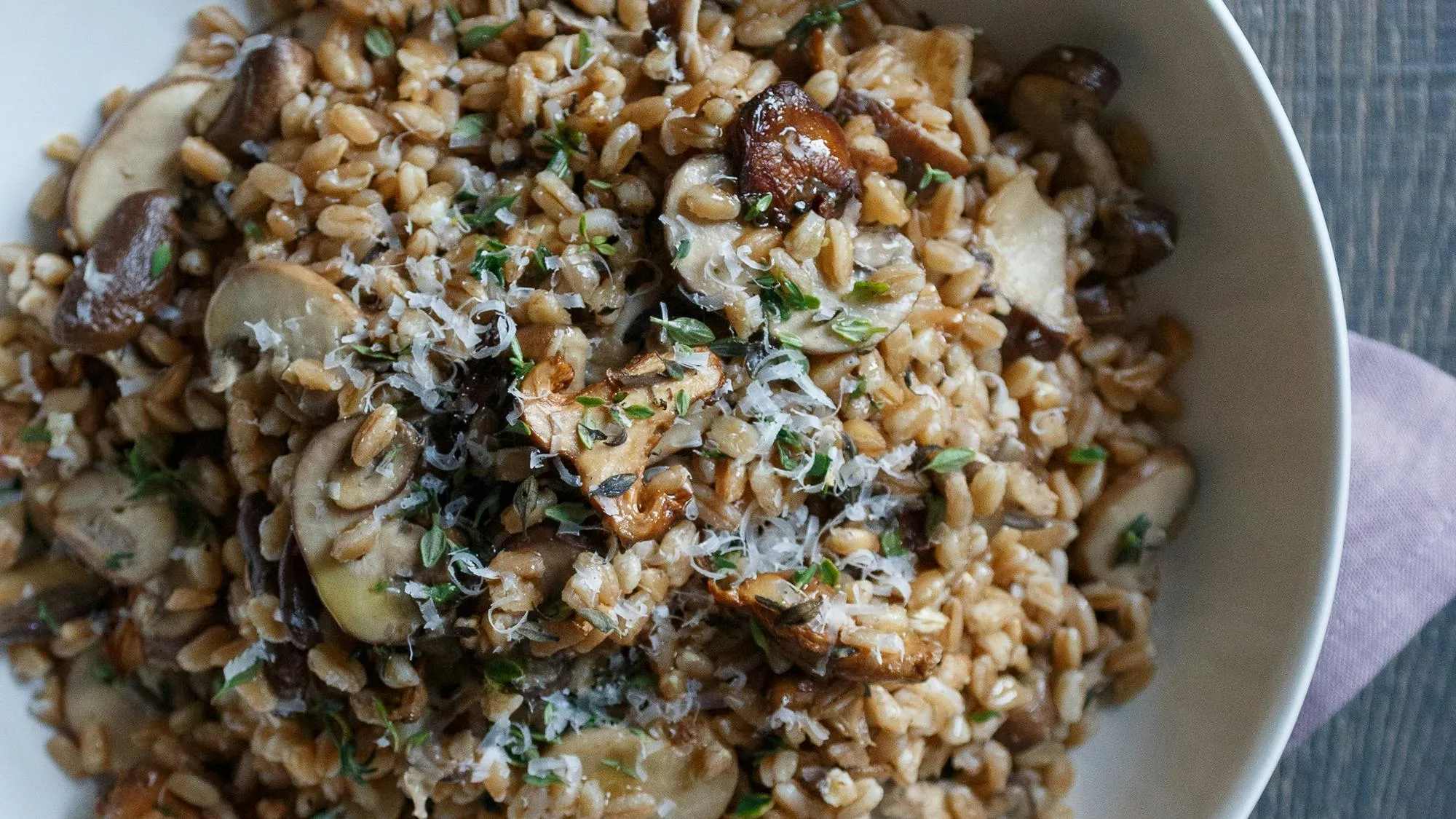 Farro with Porcini and Wild Mushrooms
