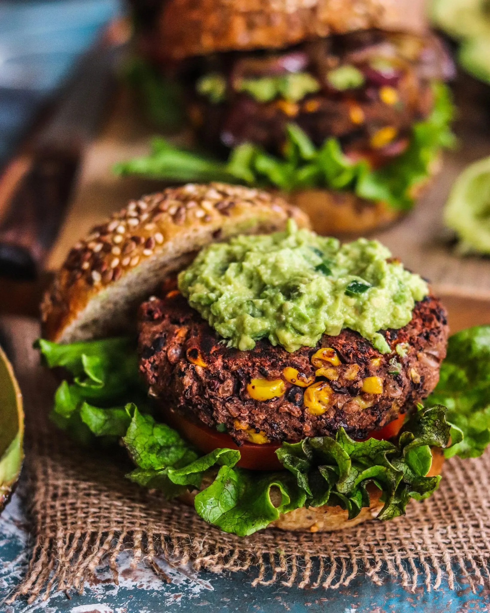 Fat Free Baked Mexican Black Bean Burgers
