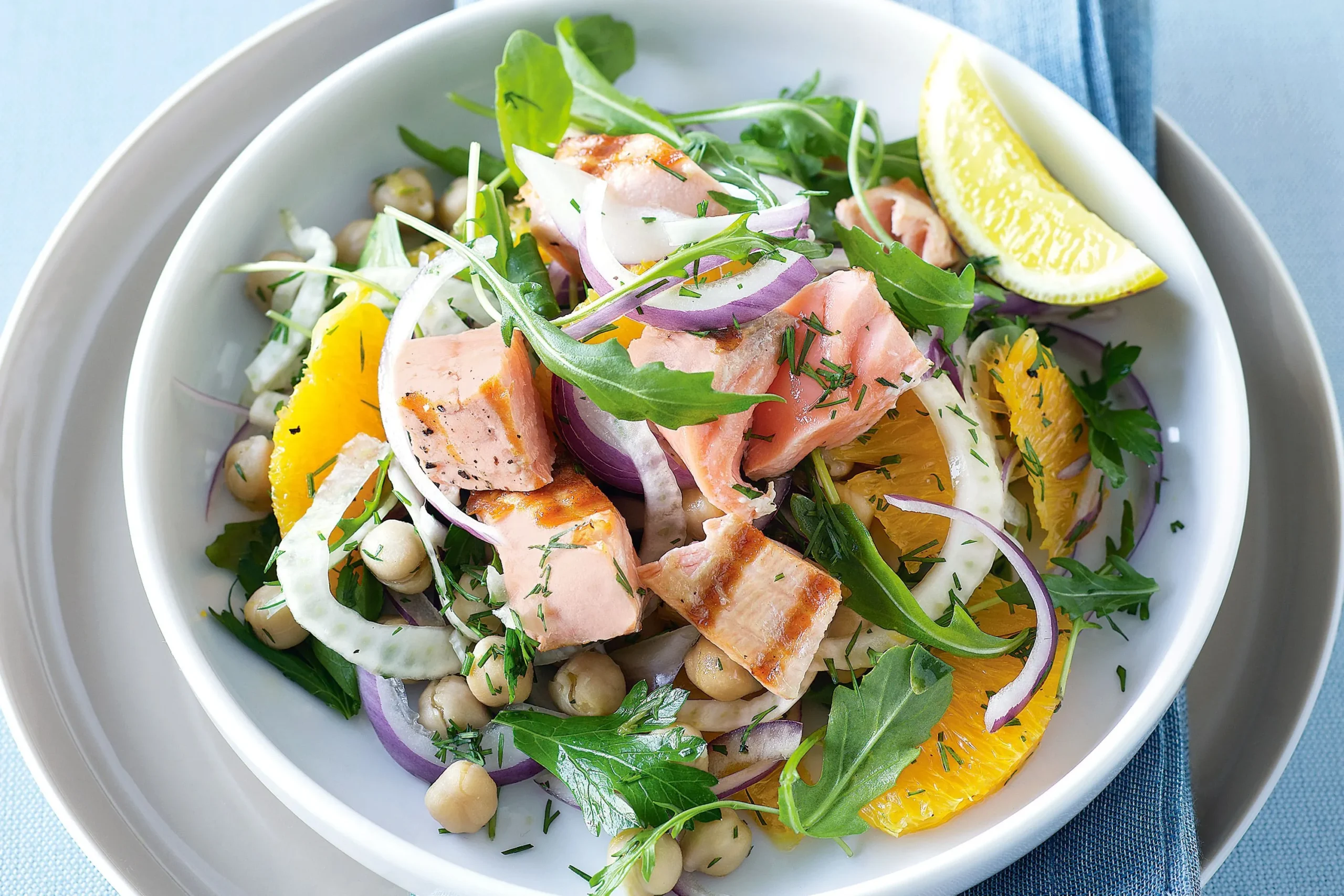 Fennel Lentil Salmon Salad