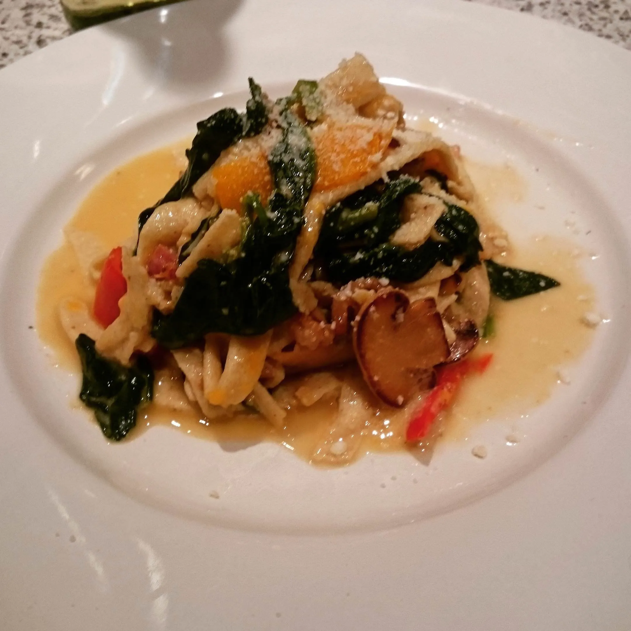 Fettucine with Sweet Peppers and Onions