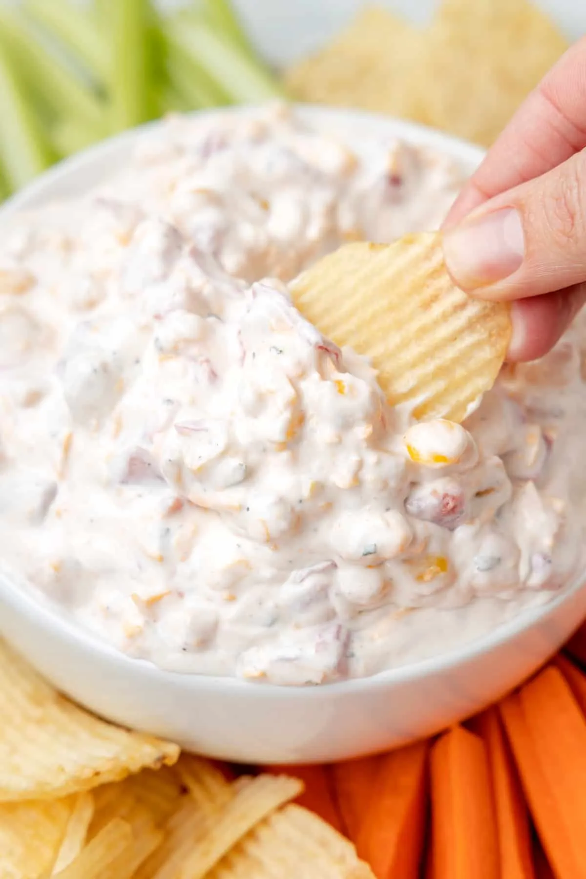 Fiesta Ranch Potatoes with Creamy Chile Dip