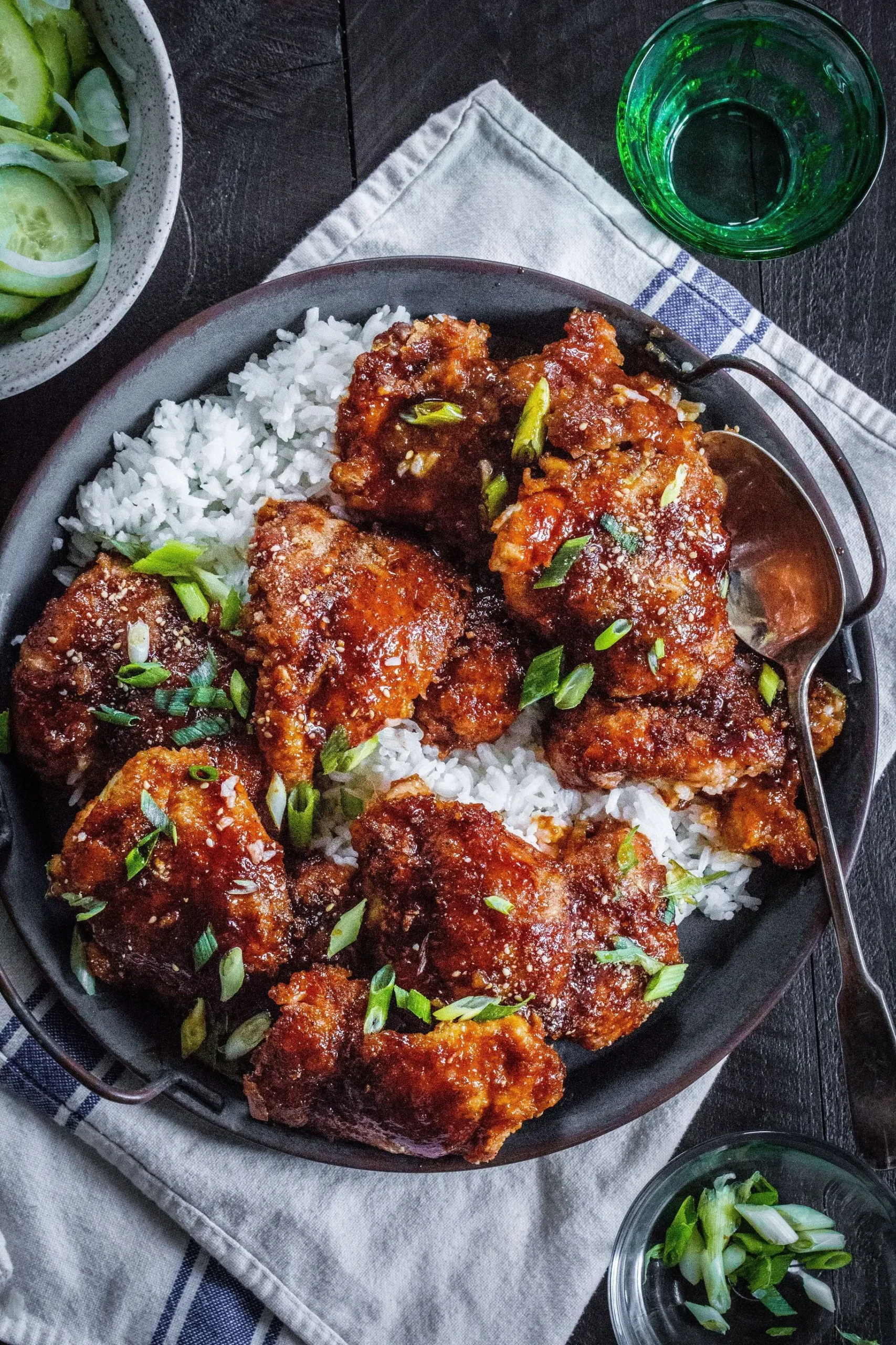 Firecracker Chicken over Cauliflower Potato Mash