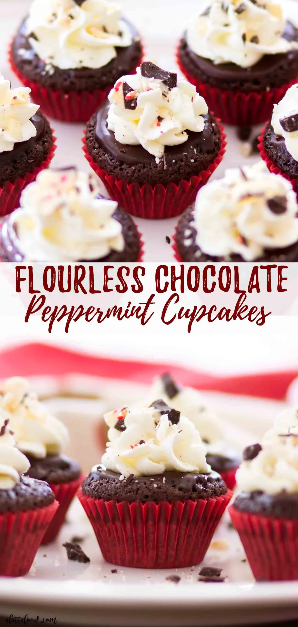 Flourless Chocolate Peppermint Cupcakes