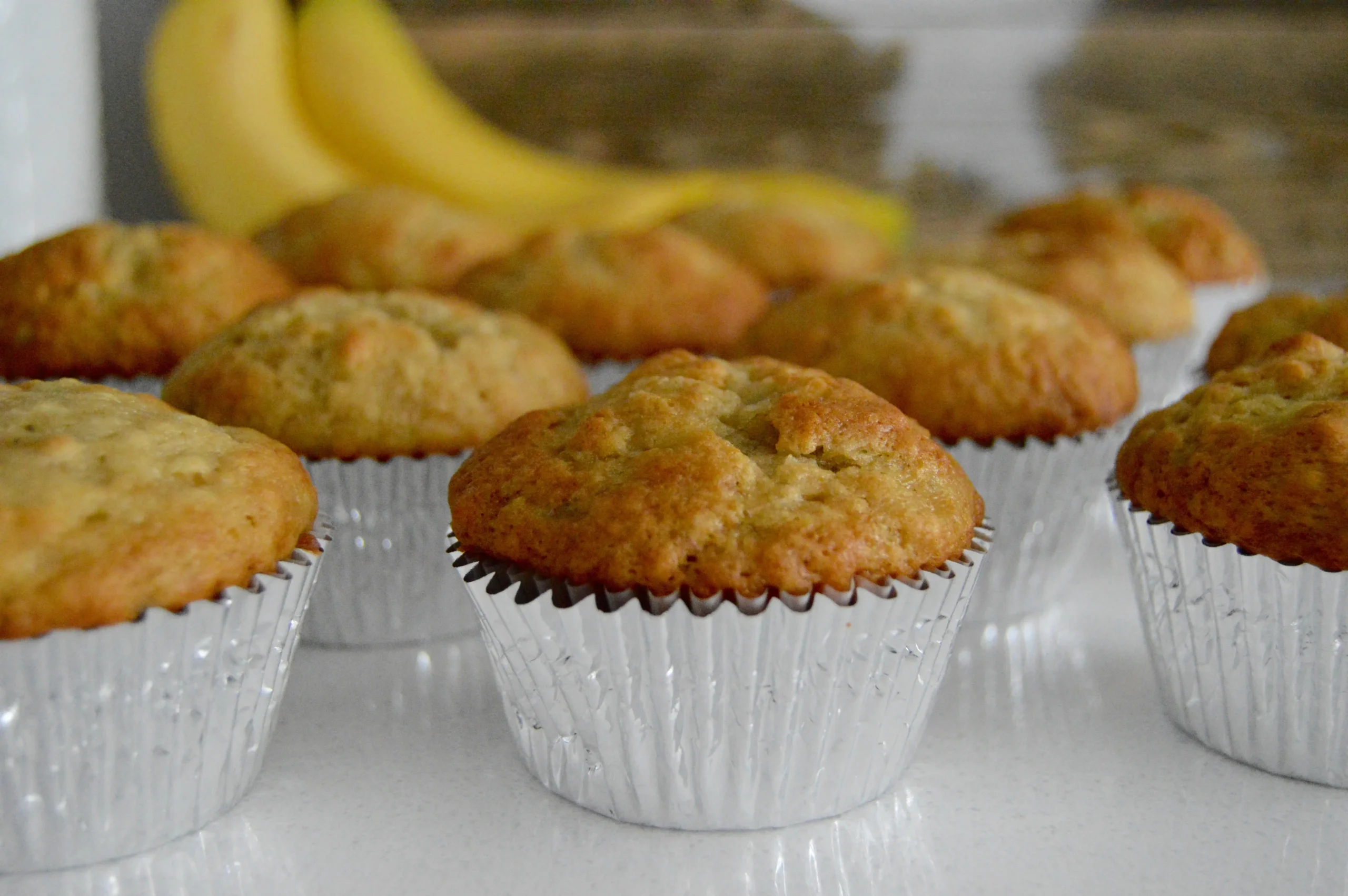 Fragrant Roasted Banana Muffins