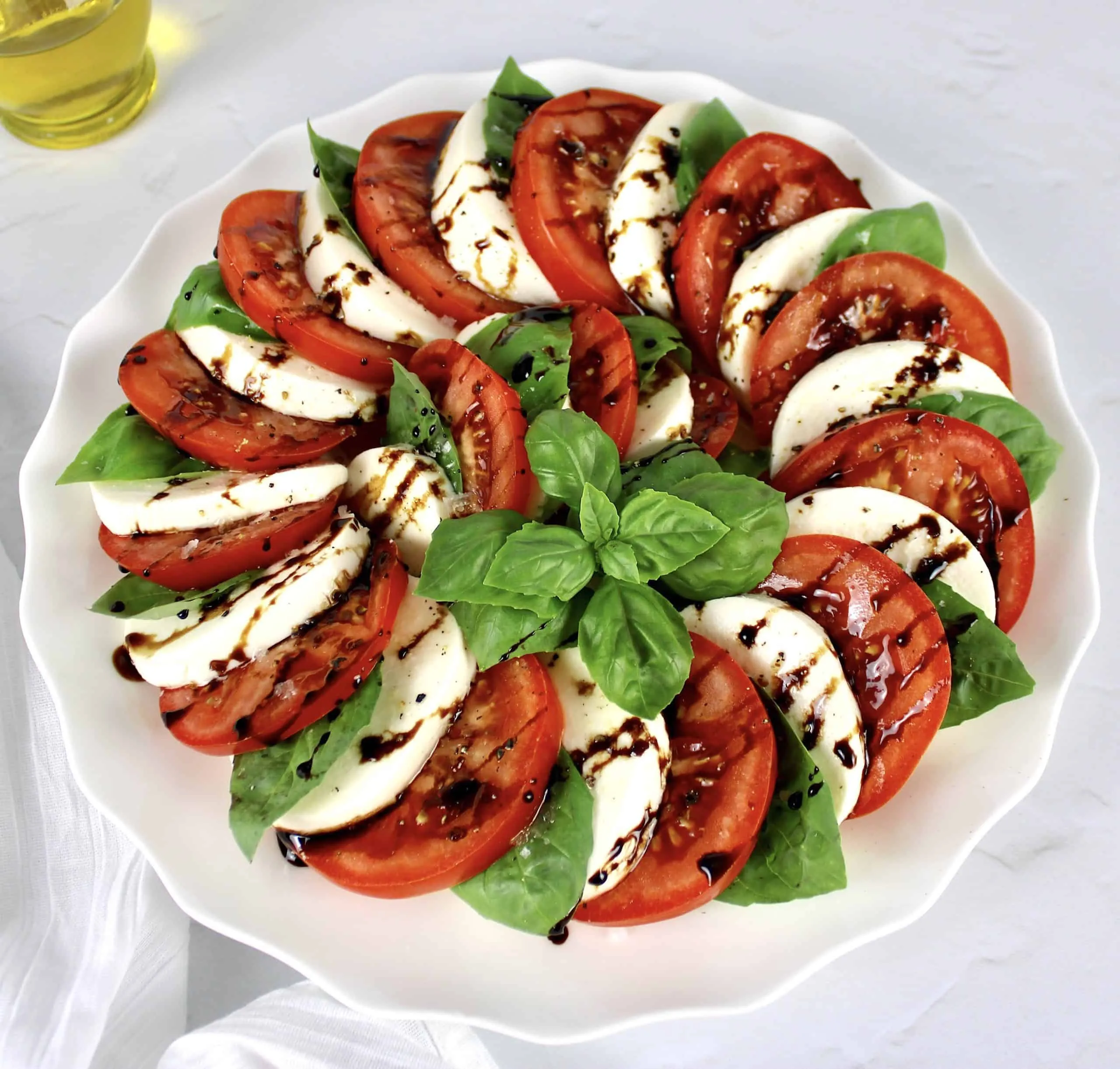 Fresh Caprese Salad with White Balsamic Reduction